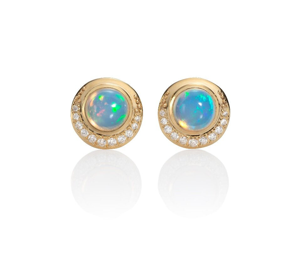 Blue Hour Button Earrings