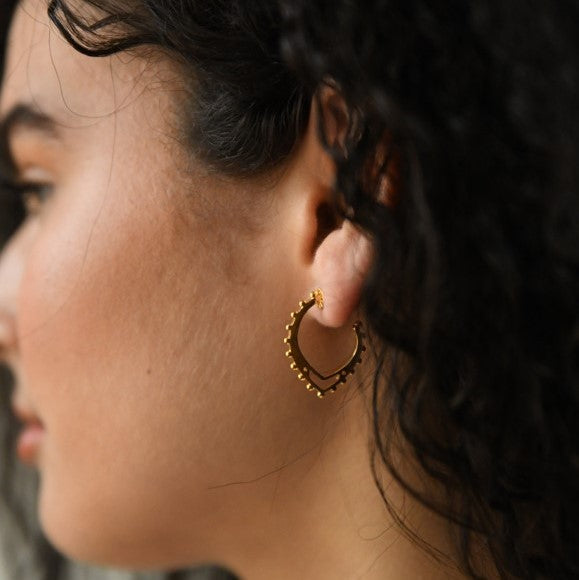 Buffalo Mound Hoop Earrings - Gold