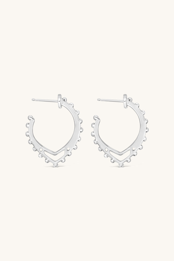 Buffalo Mound Hoop Earrings - Silver