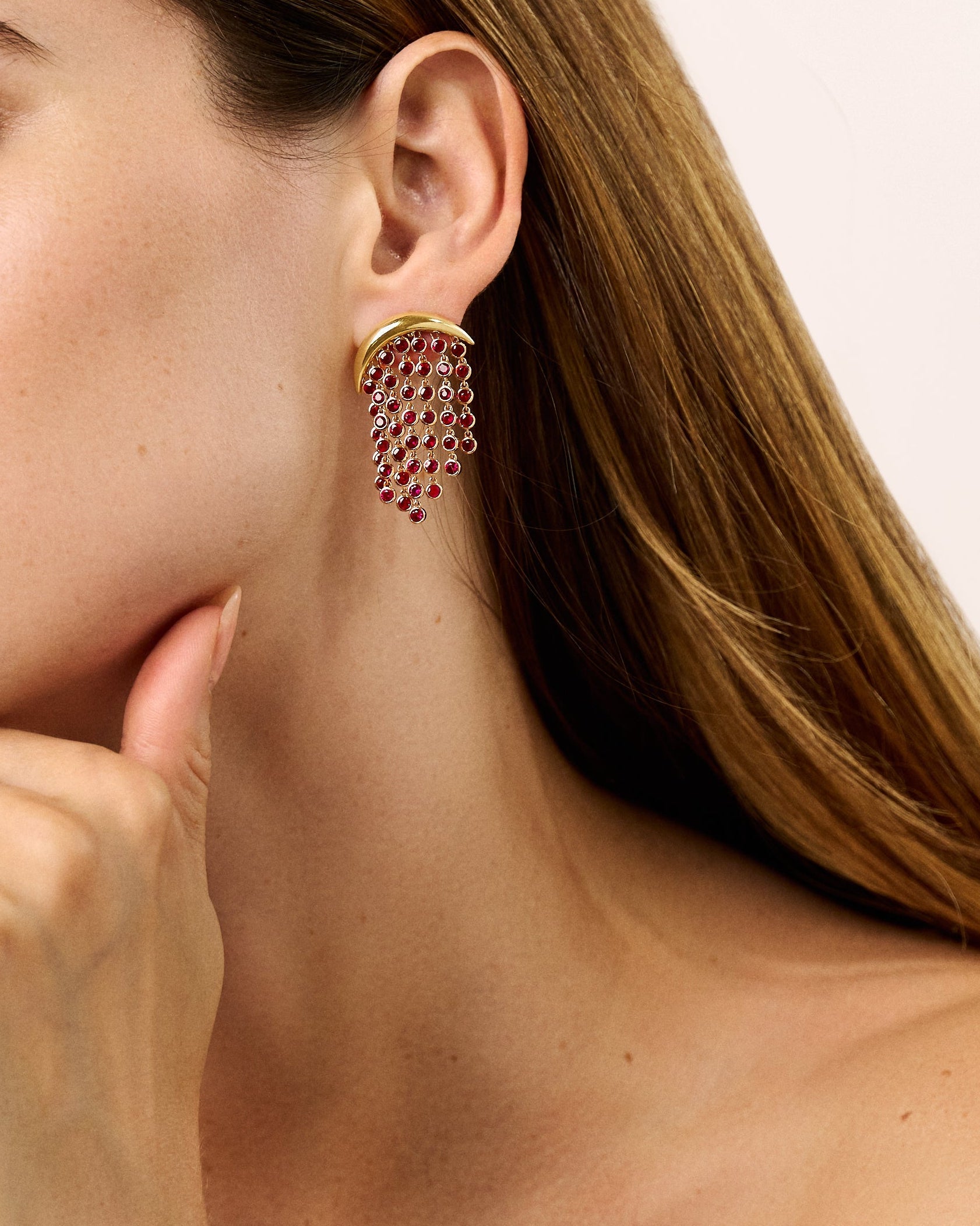 Ruby Fringe Earring