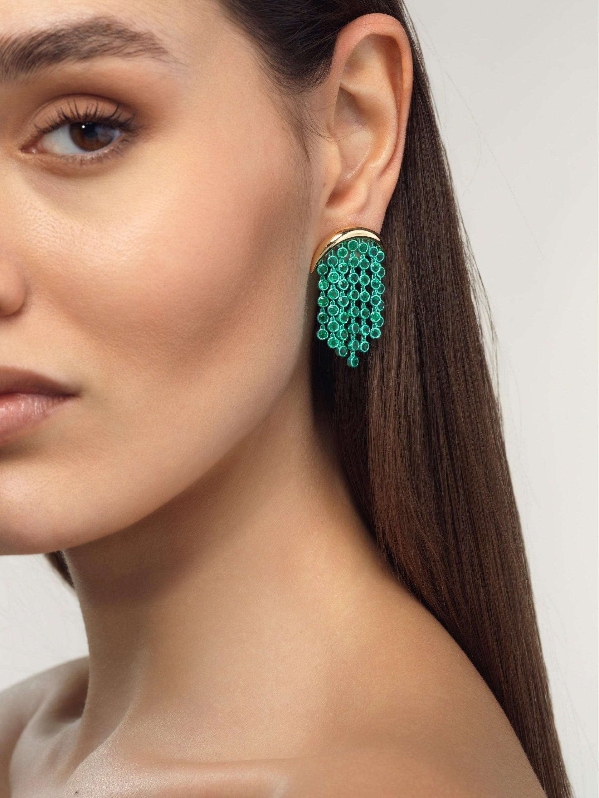 Emerald Fringe Earring