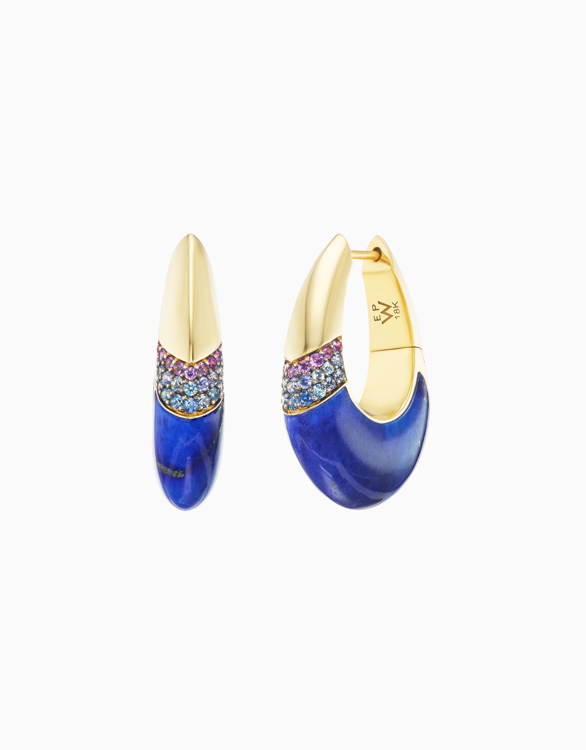Ombre Oval Earring - Lapis, Sapphire