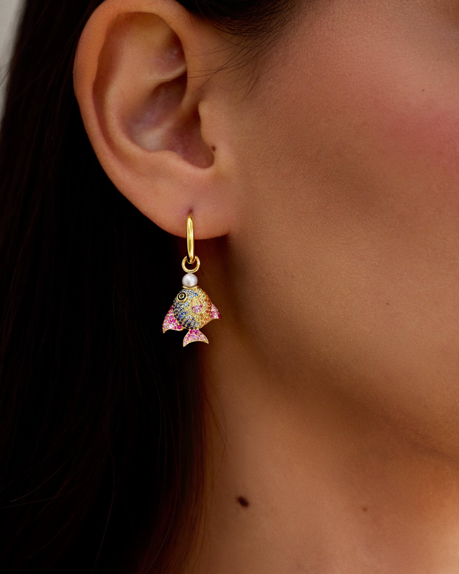 Rainbow Fish Earring