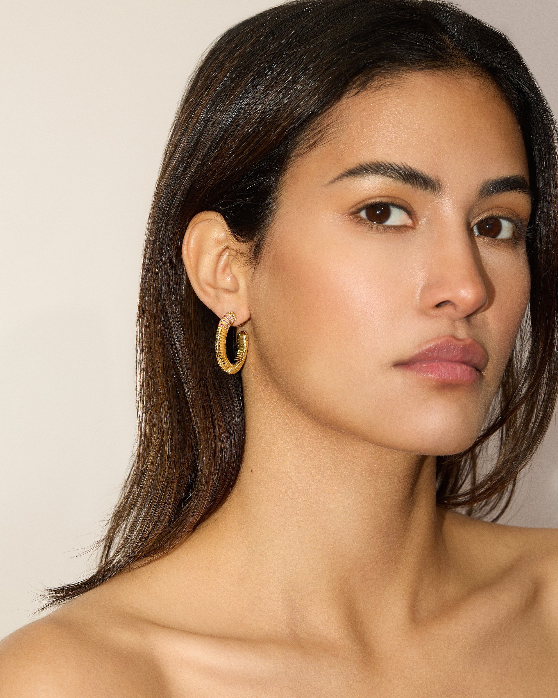 Tri Tubogas Hoop Earrings - Flamingo