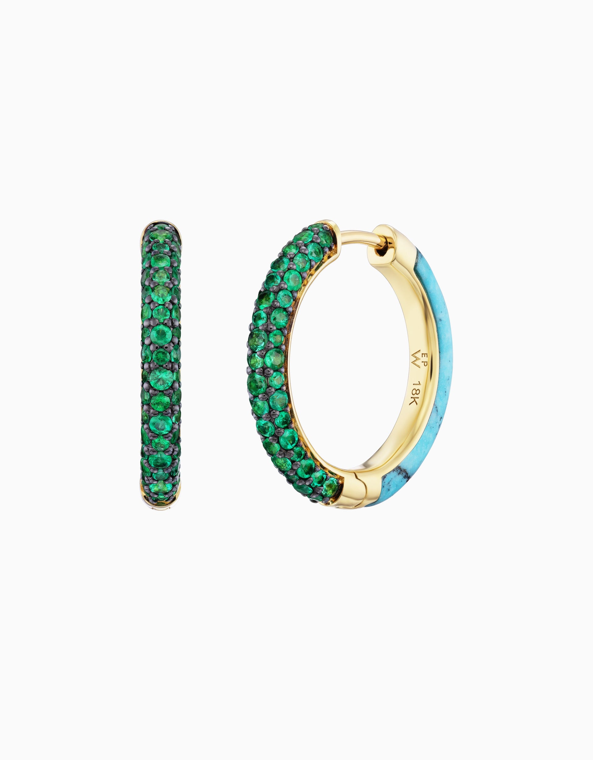 Duet Hoop - Emerald, Turquoise