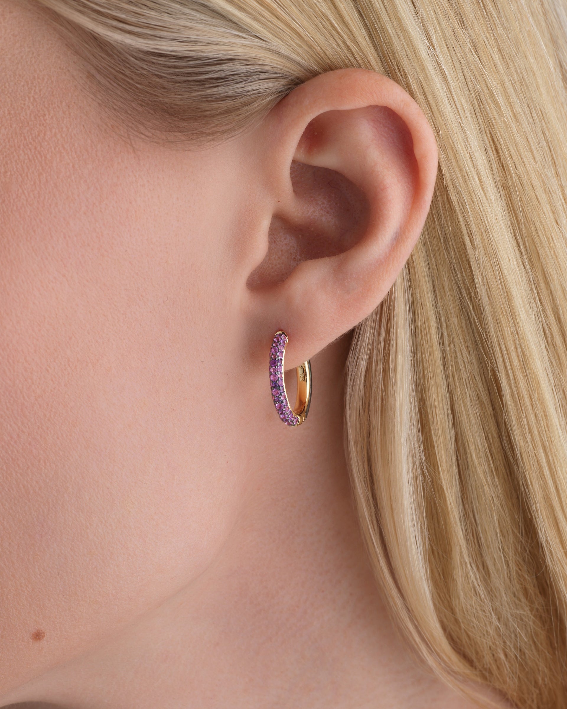 Duet Hoop - Purple Sapphire, Abalone