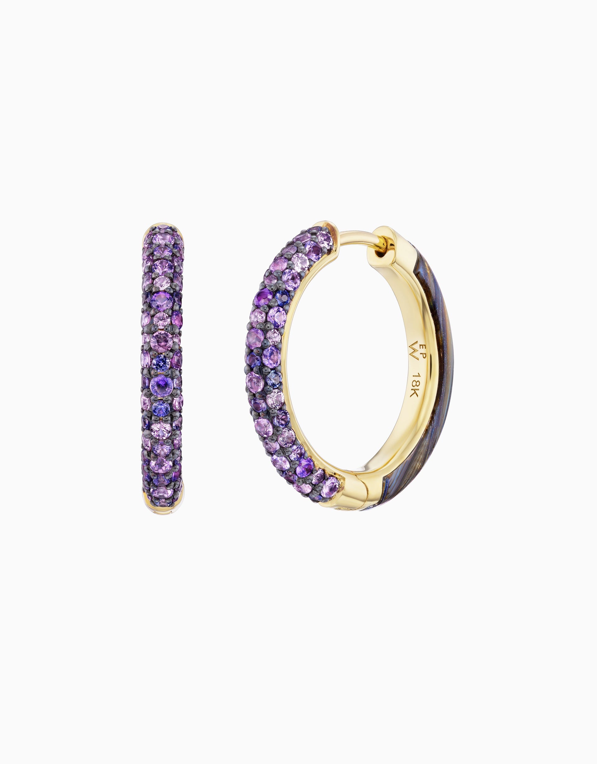 Duet Hoop - Purple Sapphire, Abalone