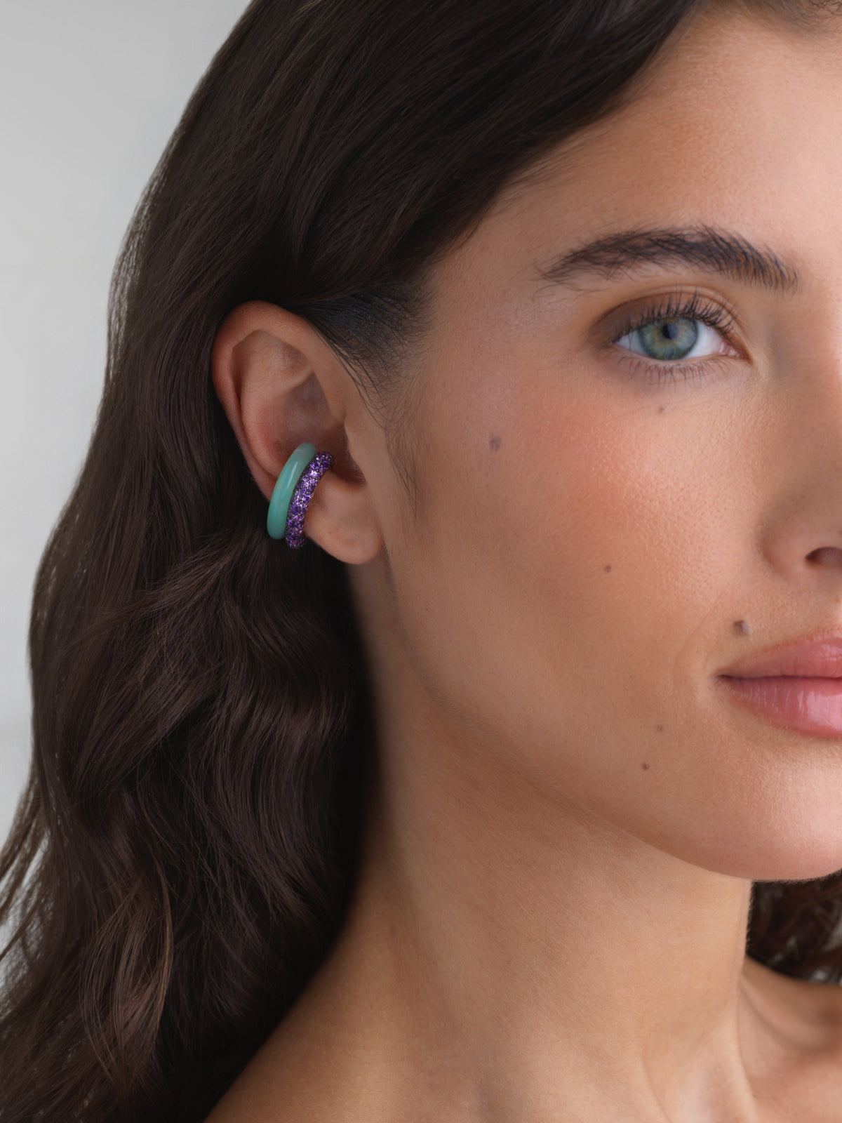 Double Ear Cuff, Purple Sapphire