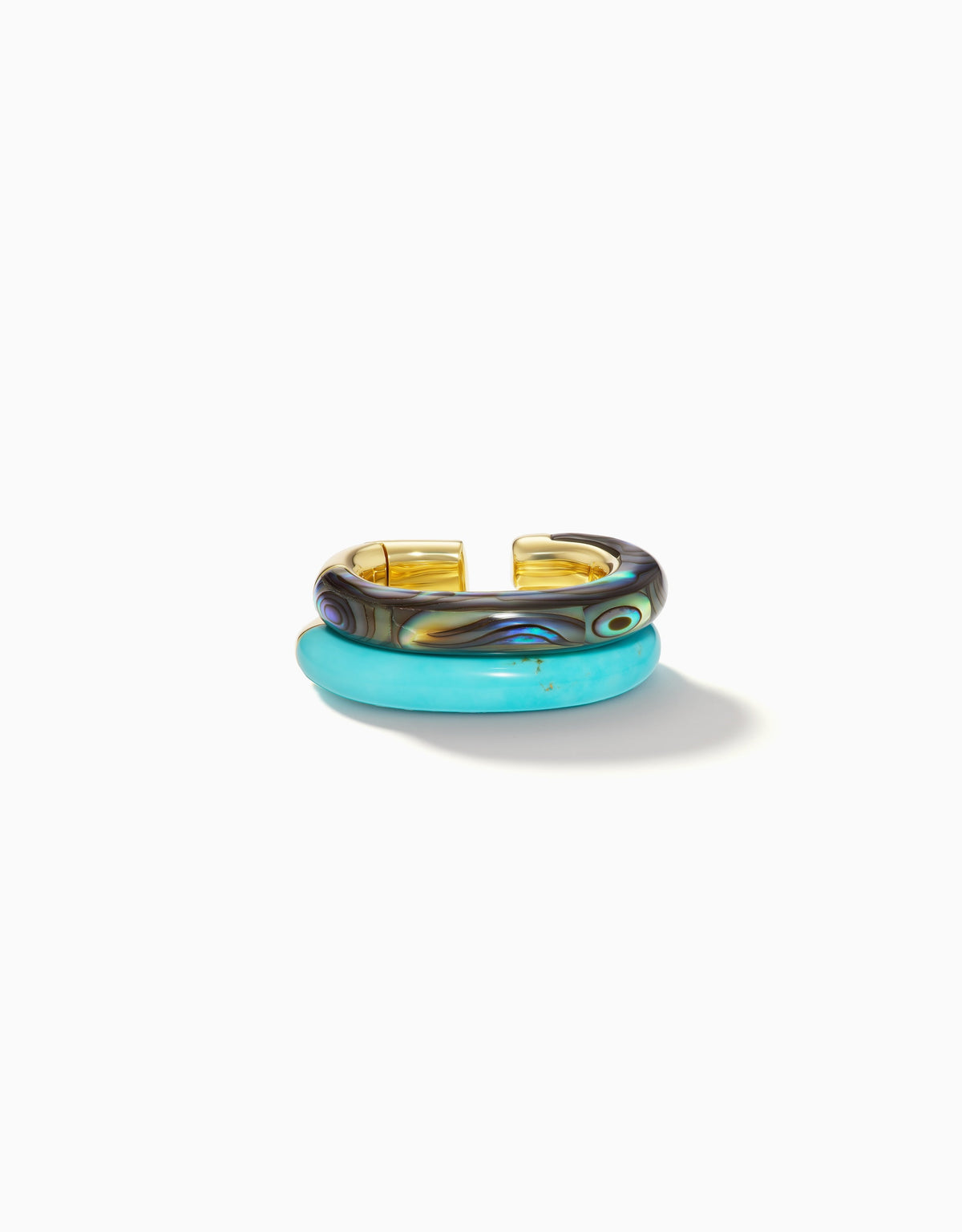 Double Ear Cuff, Abalone & Turquoise