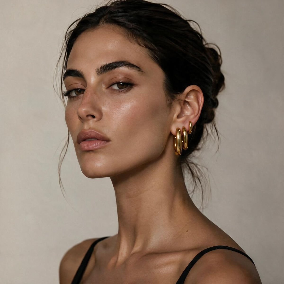 Icon Oval Hoops - Gold Petite