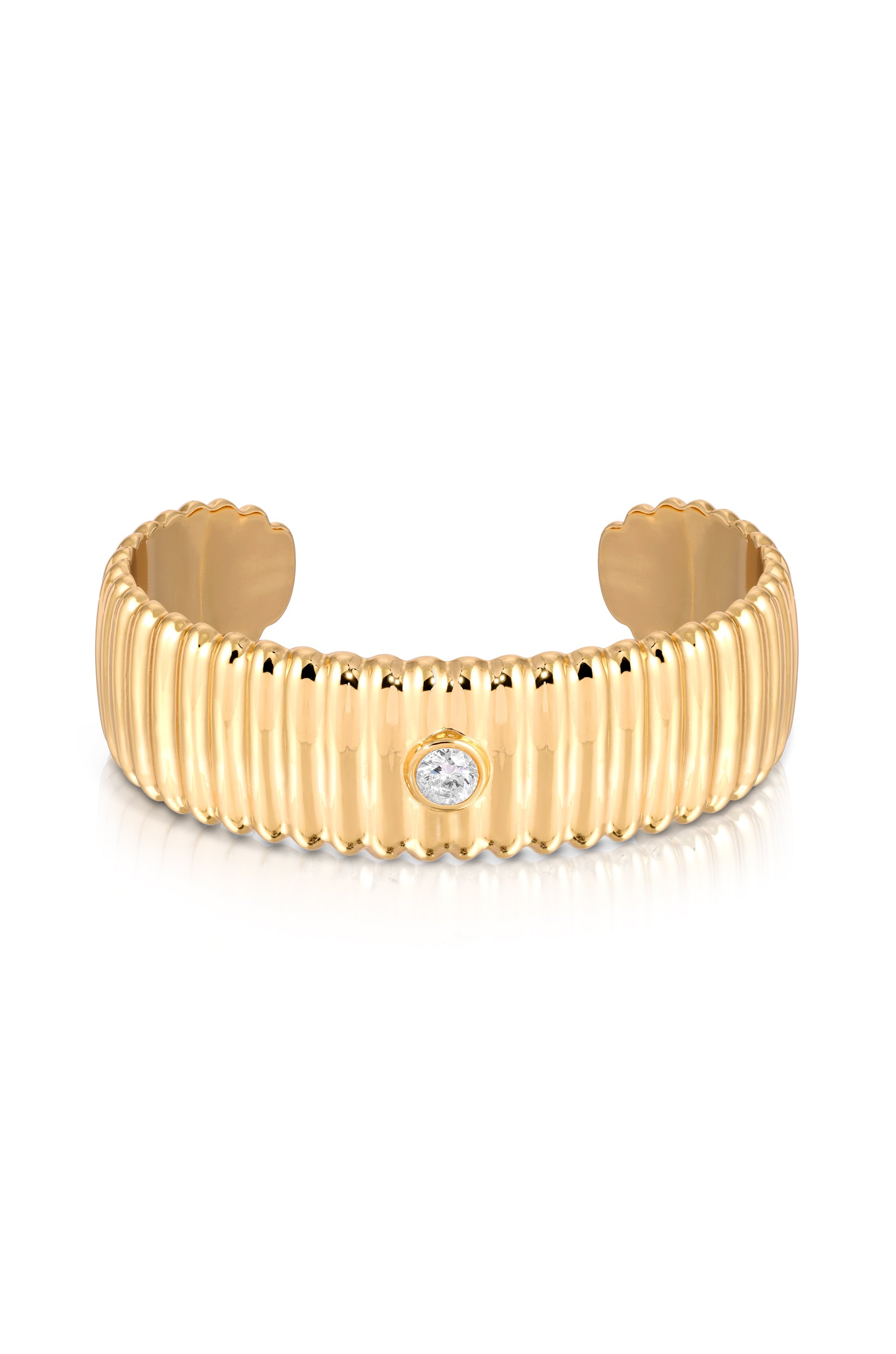 Ribbed Crystal Cuff