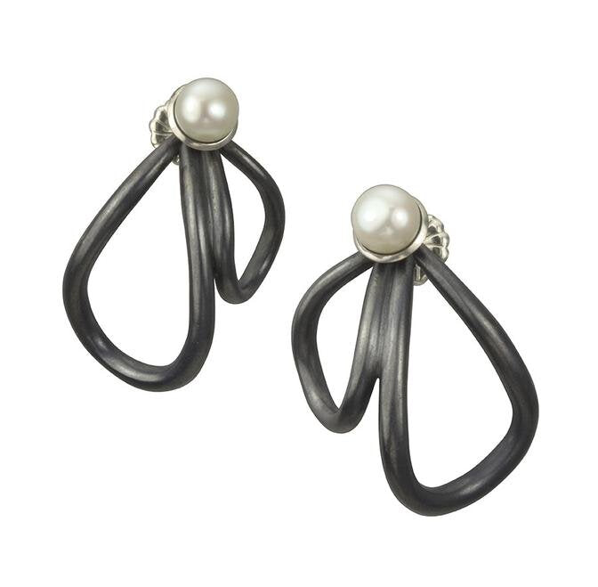 petal-and-pearl-oxidised-silver-earrings