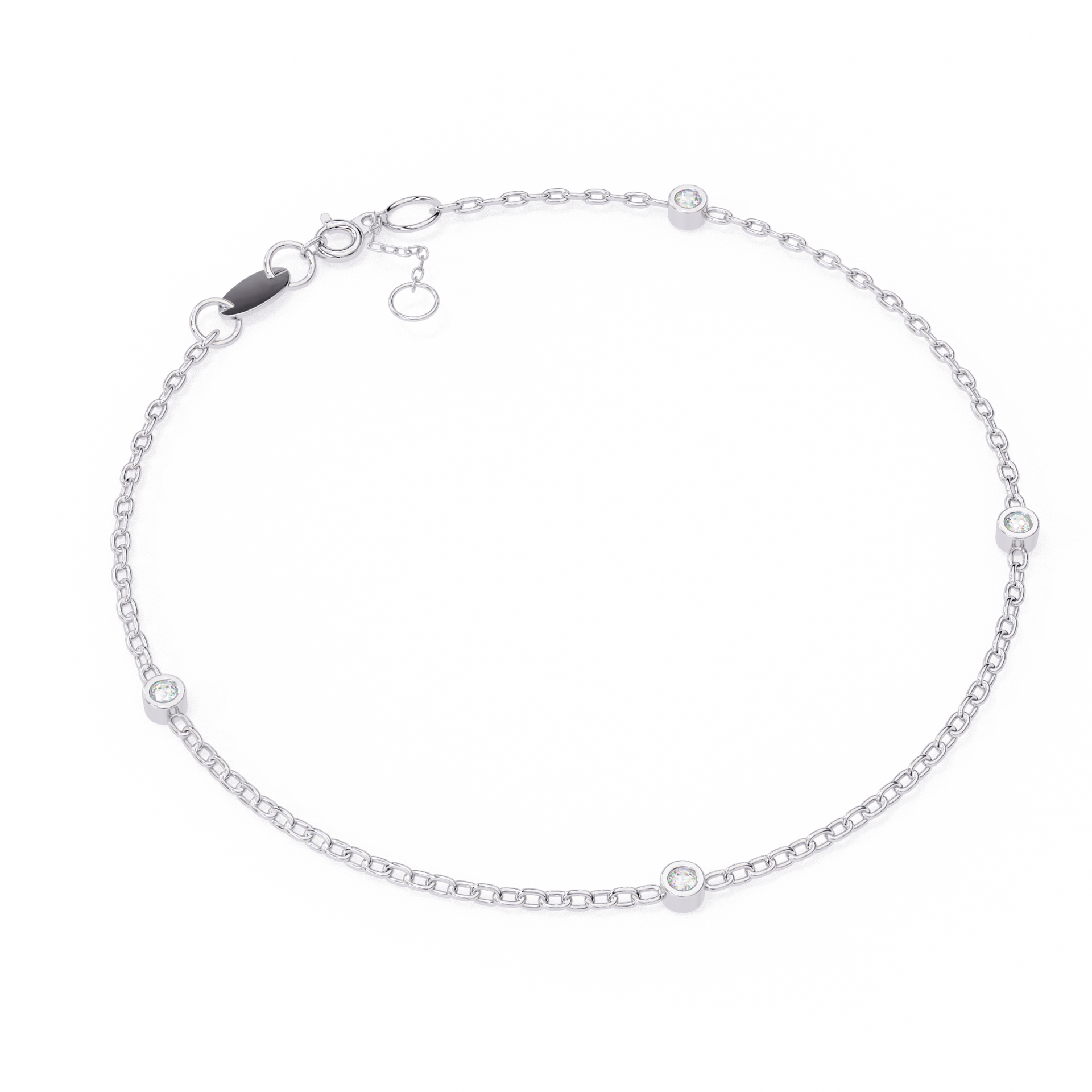 Round-Cut Lab-grown Diamond Bracelet in 10K White Gold