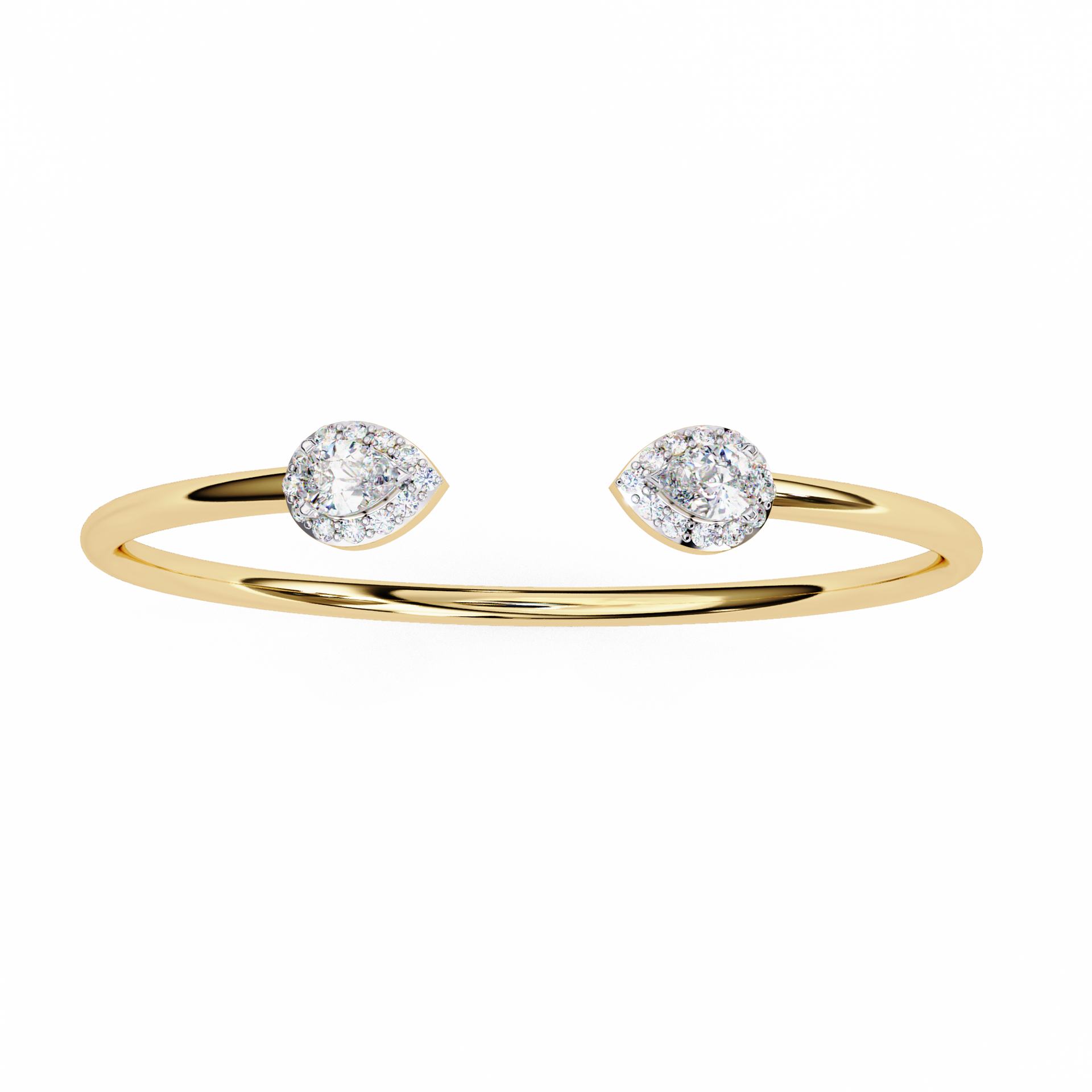 Pear-Cut Lab-grown Diamond Bangles in 10K White Gold