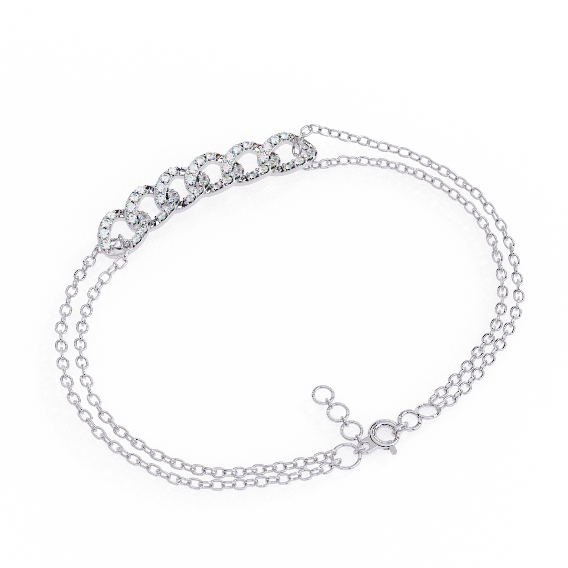 Round-Cut Lab-grown Diamond Tennis Bracelet in 10K White Gold