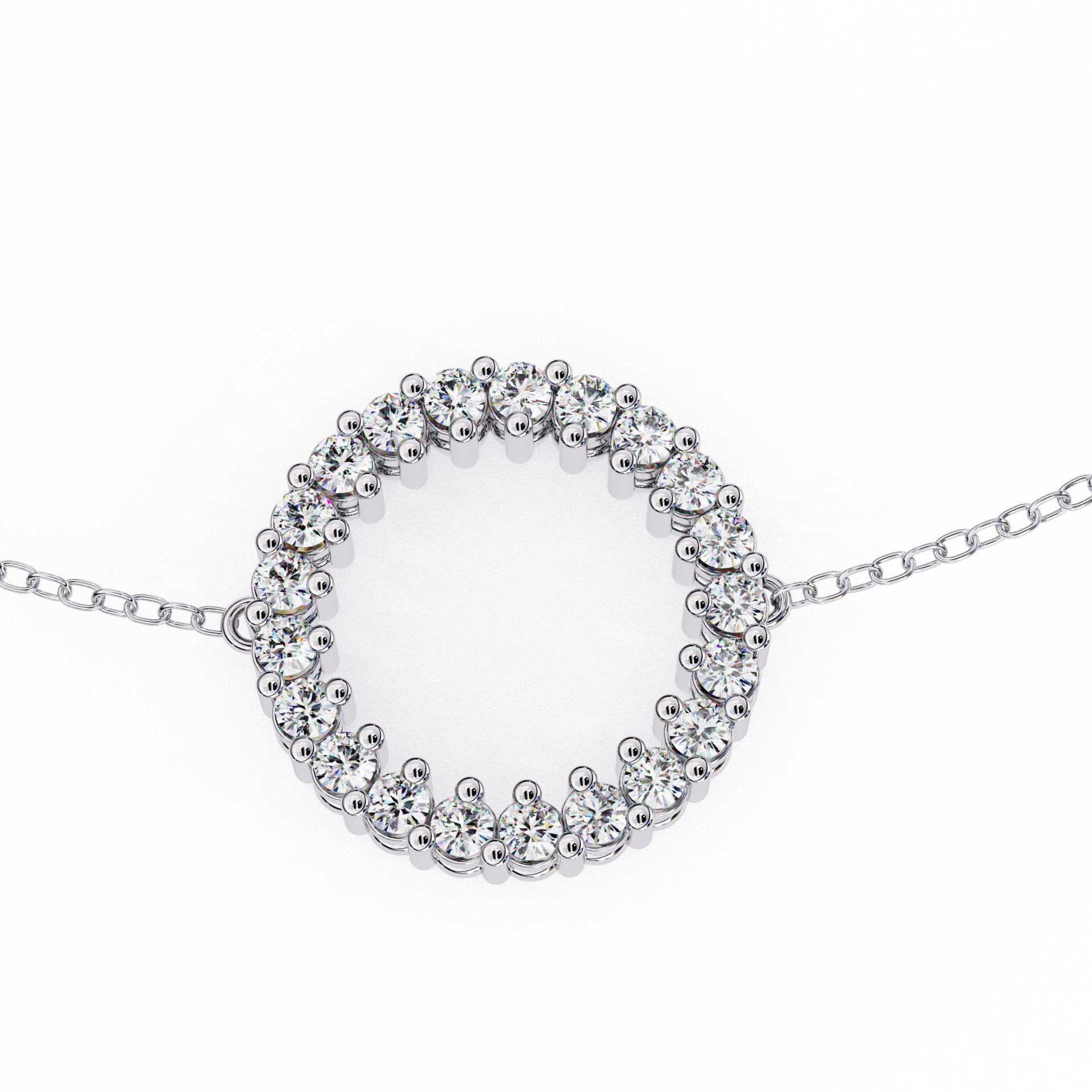 Round-Cut Lab-grown Diamond Tennis Bracelet in 10K White Gold