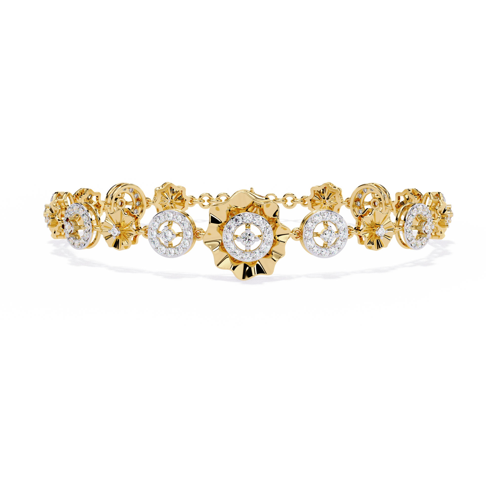 Round-Cut Lab-grown Diamond Tennis Bracelet in 10K White Gold