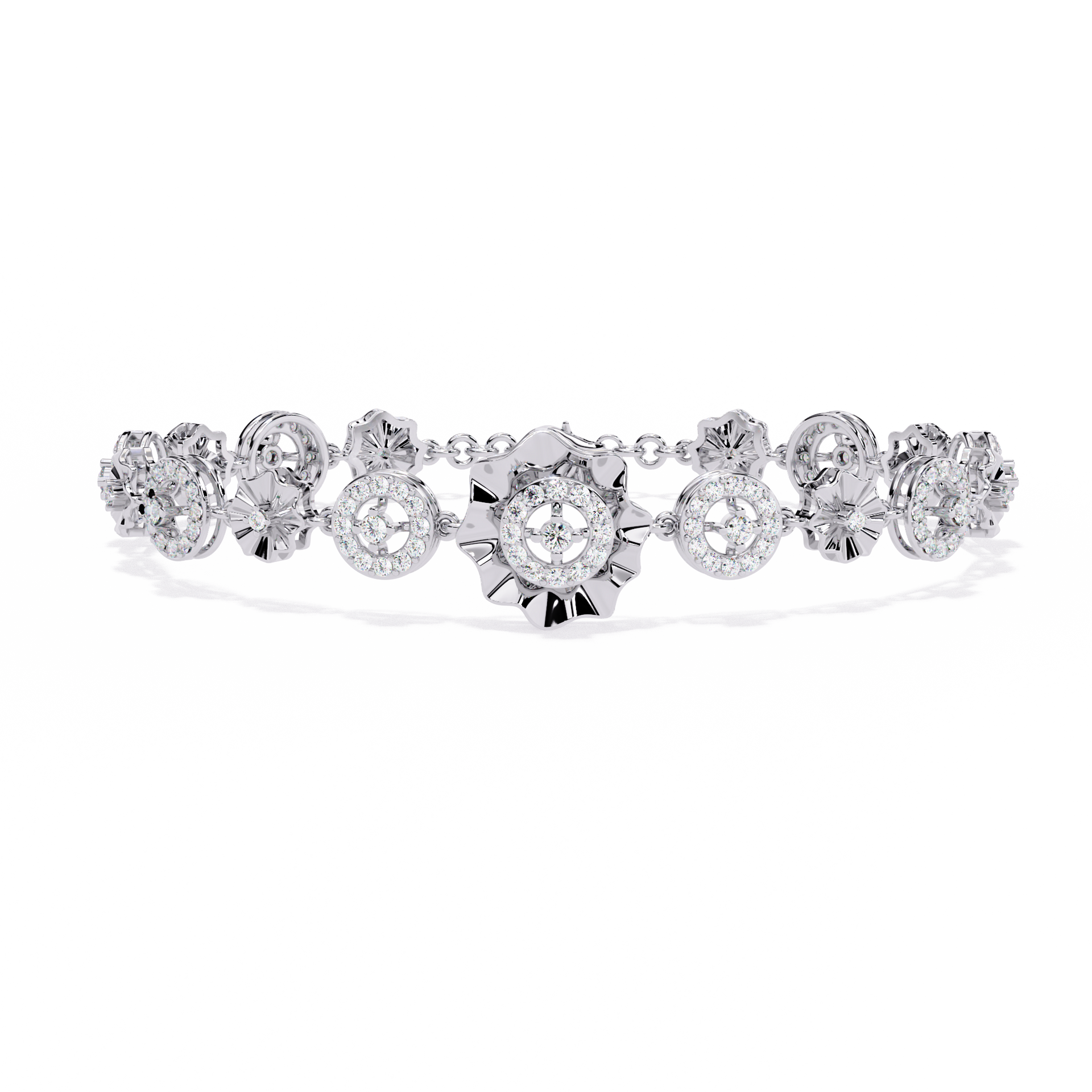 Round-Cut Lab-grown Diamond Tennis Bracelet in 10K White Gold