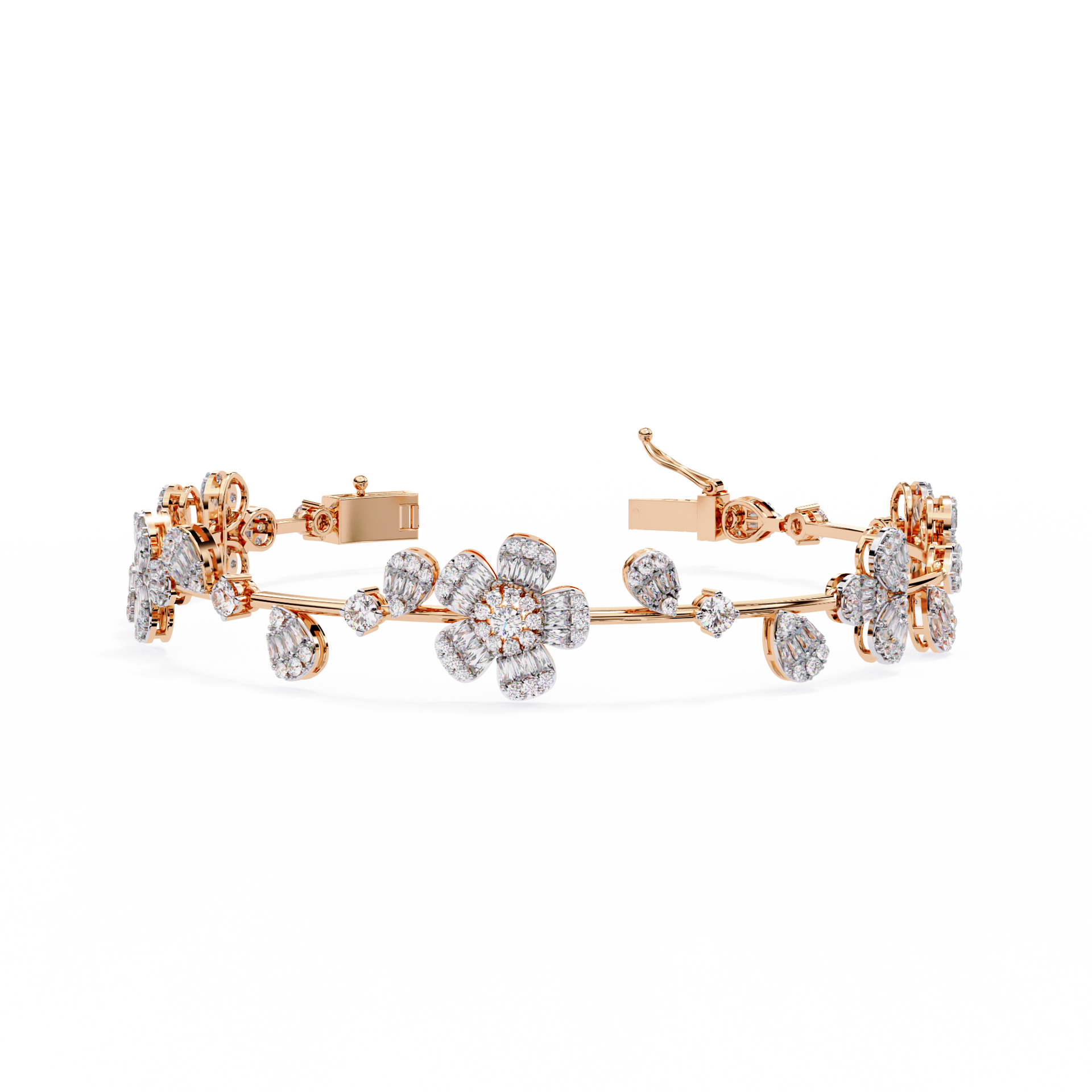 Round-Cut Lab-grown Diamond Tennis Bracelet in 10K White Gold