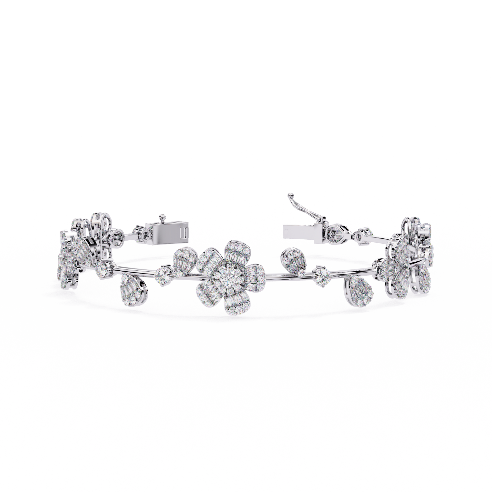 Round-Cut Lab-grown Diamond Tennis Bracelet in 10K White Gold