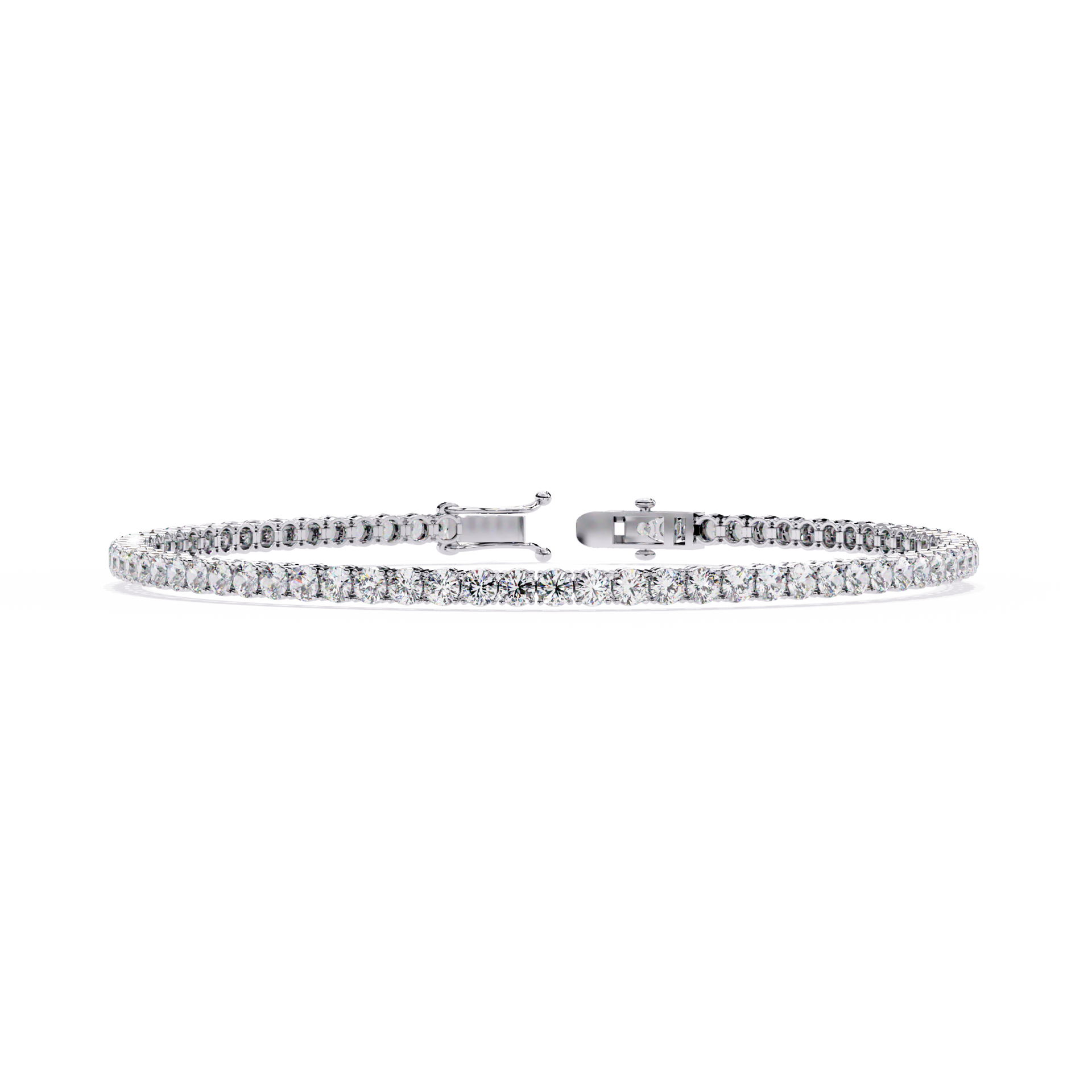 Round-Cut Lab-grown Diamond Tennis Bracelet in 10K White Gold