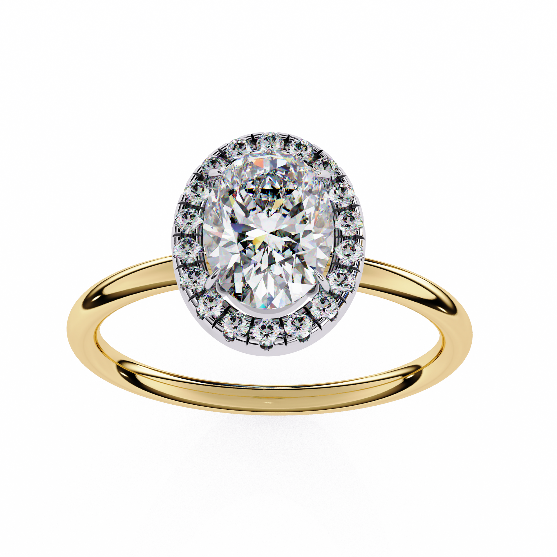 Oval-Cut Lab-grown Diamond Cluster Ring in 10K White Gold