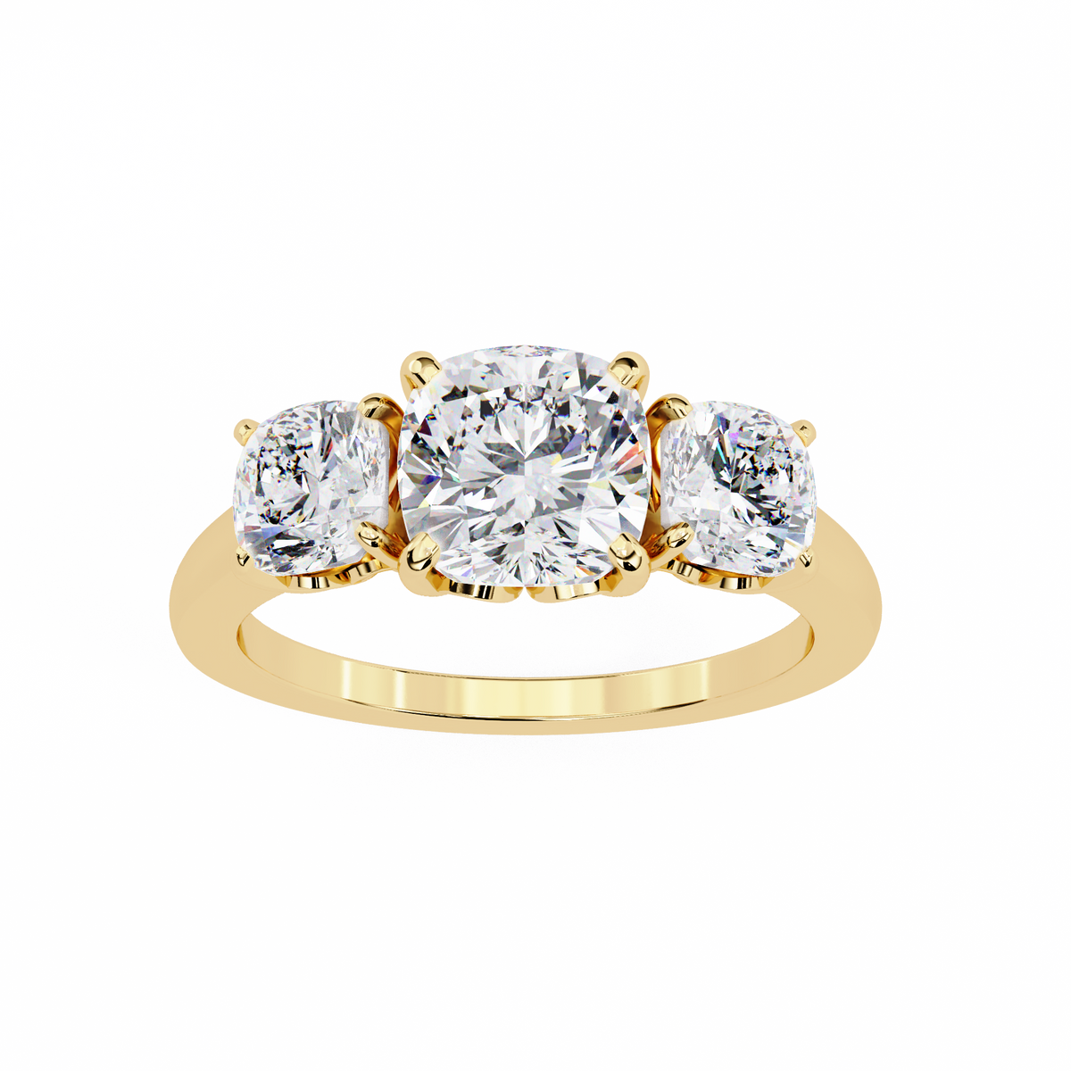 Cushion-Cut Lab-grown Diamond Cluster Ring in 10K White Gold