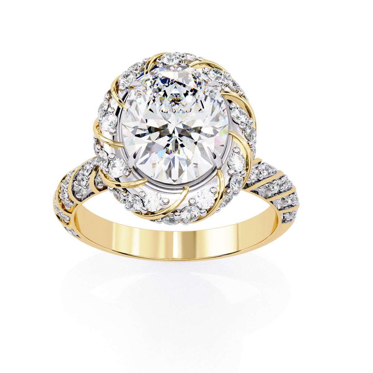 Oval-Cut Lab-grown Diamond Ring in 10K White Gold