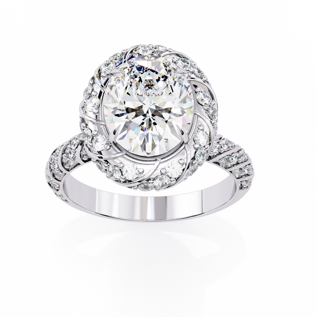 Oval-Cut Lab-grown Diamond Ring in 10K White Gold