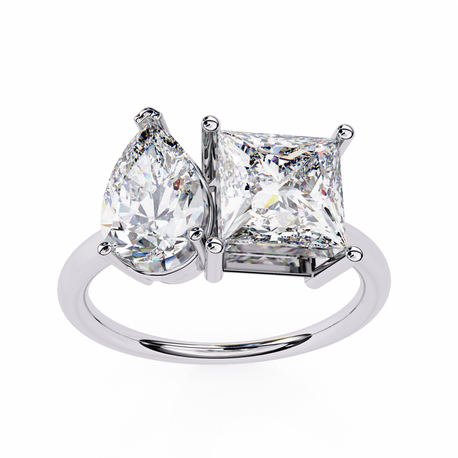 Pear-Cut Lab-grown Diamond Cluster Ring in 10K White Gold