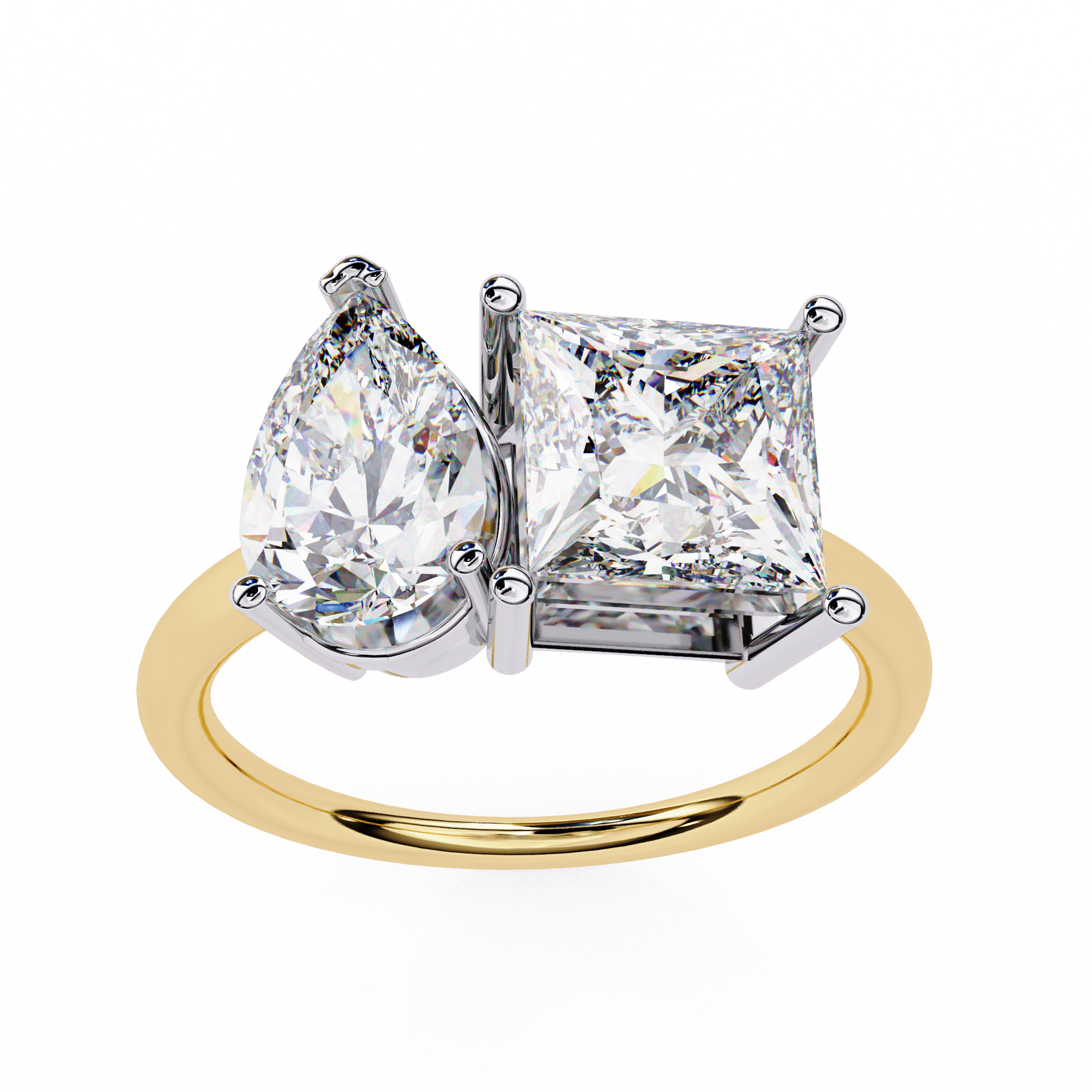 Pear-Cut Lab-grown Diamond Cluster Ring in 10K White Gold