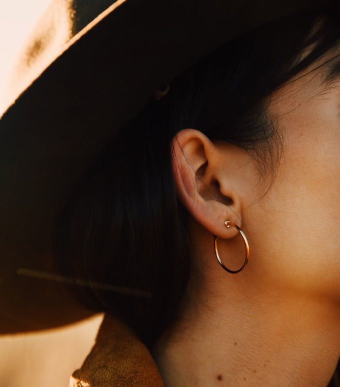 9 A.M. Hoop Earrings - Gold