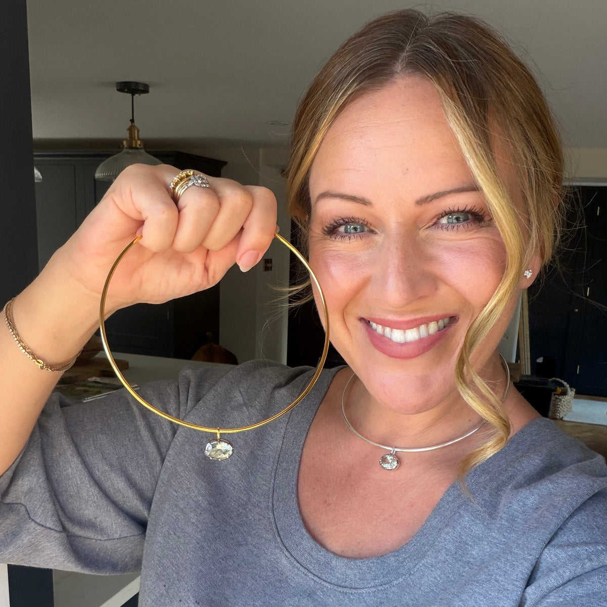 Green Amethyst Vintage Oval Pendant