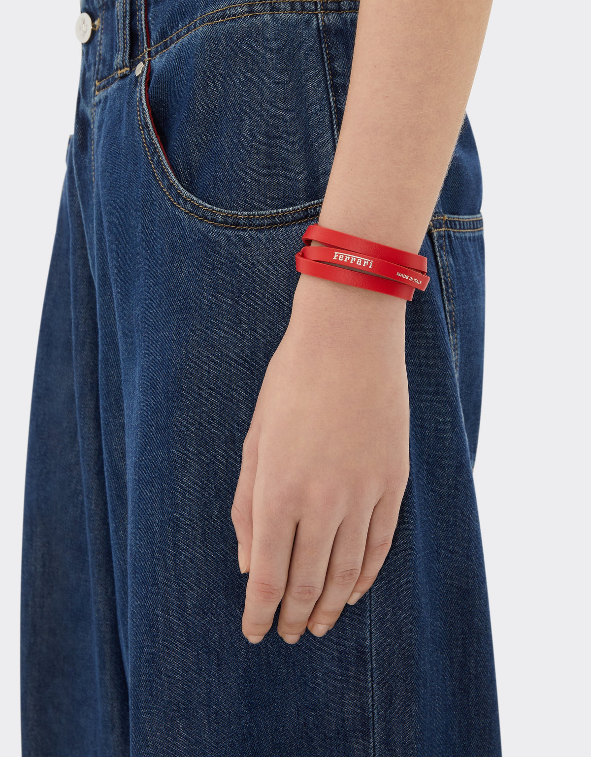 Triple-wrap leather bracelet