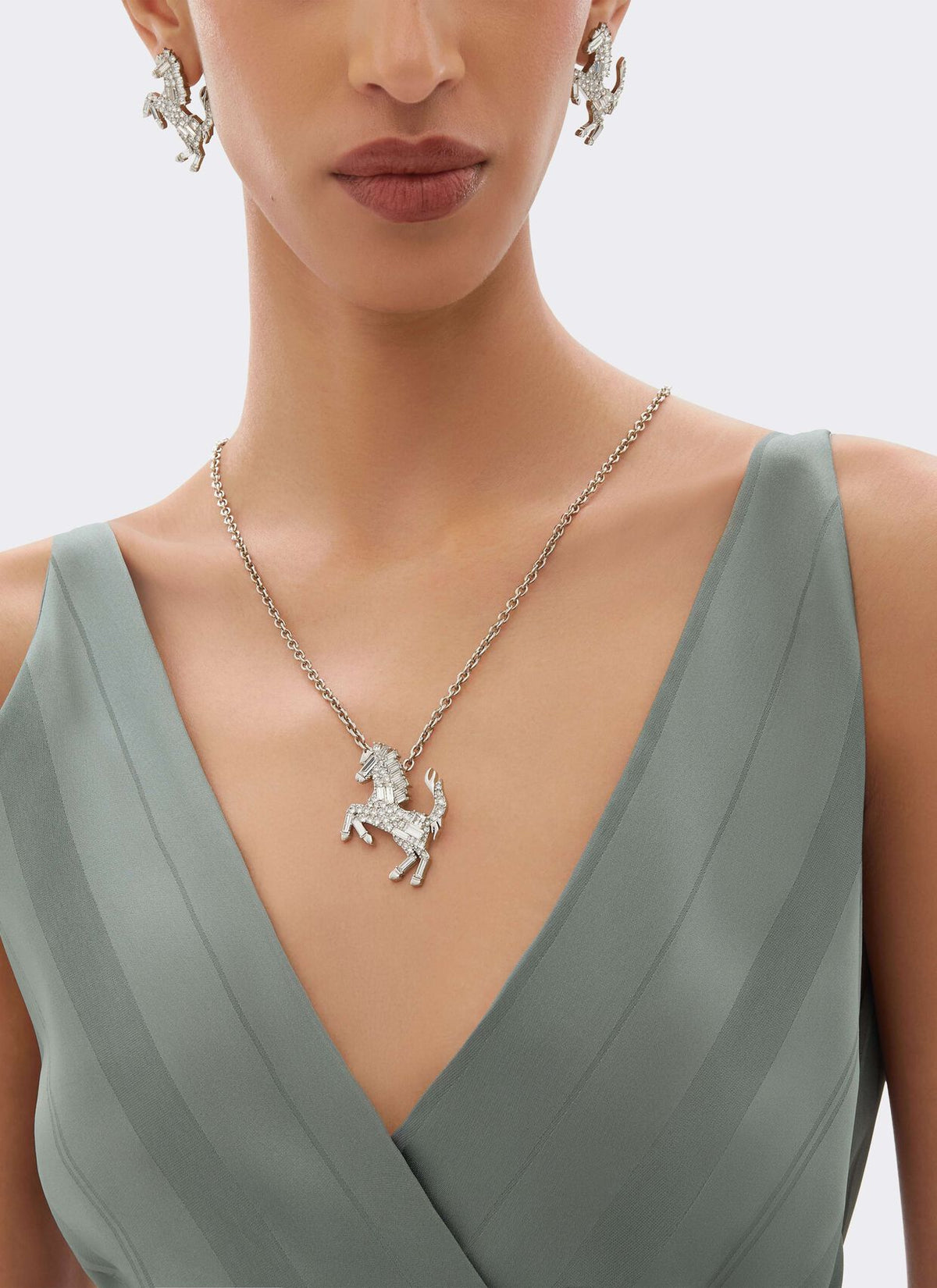 Prancing Horse Rhinestone Necklace