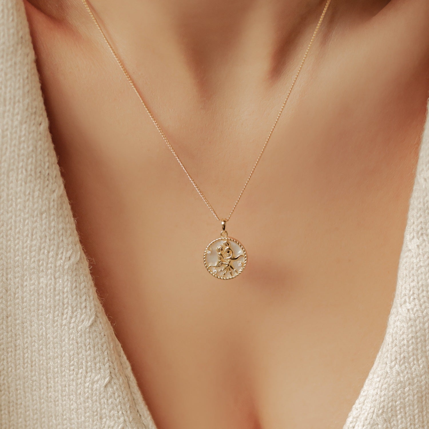Gemini Zodiac Pendant Necklace