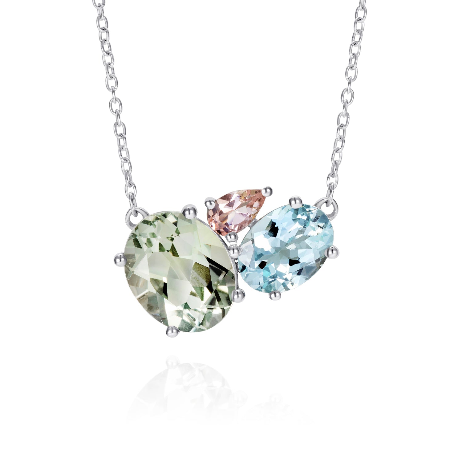 Green Amethyst Cluster Necklace