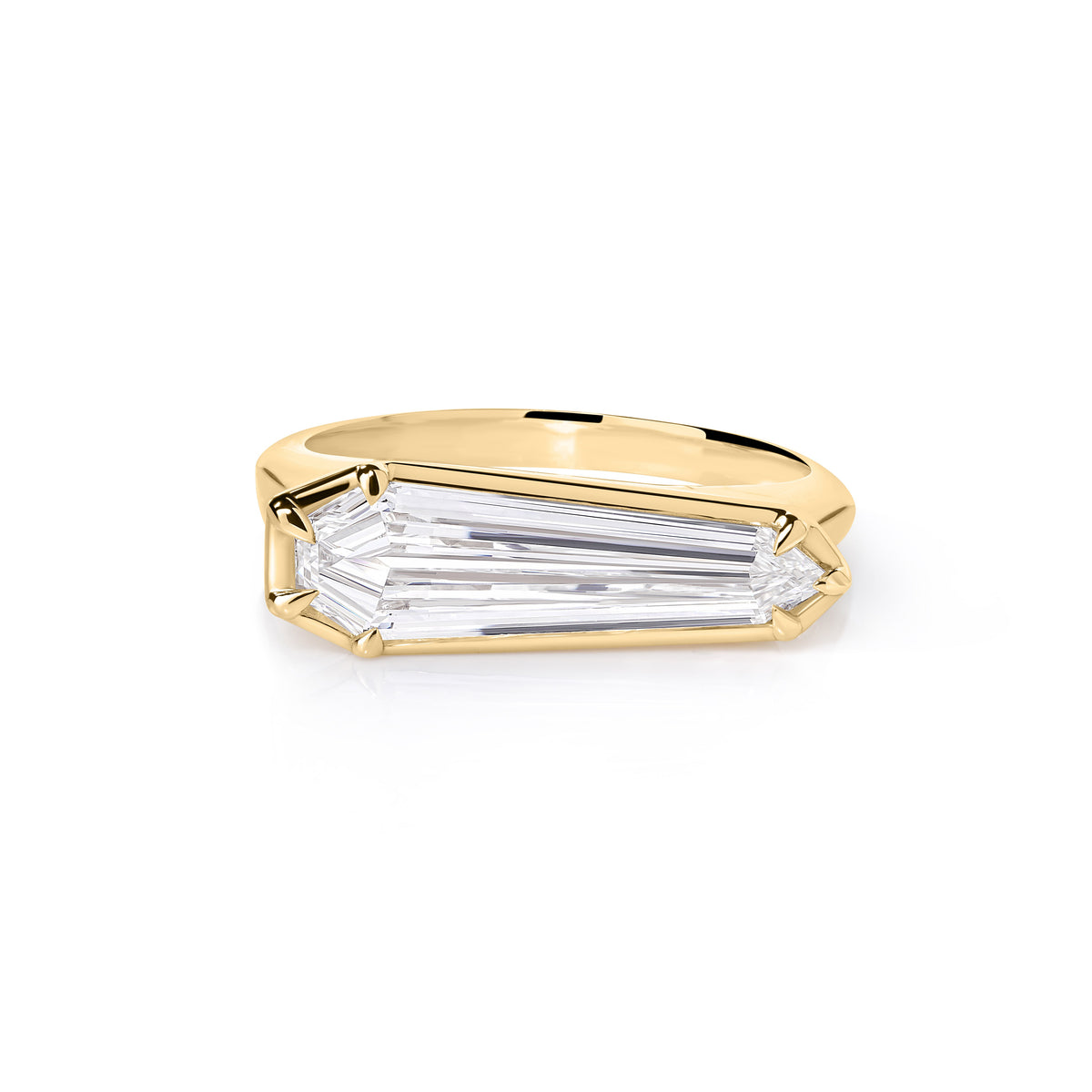 Coffin Shape Lab Diamond Ring
