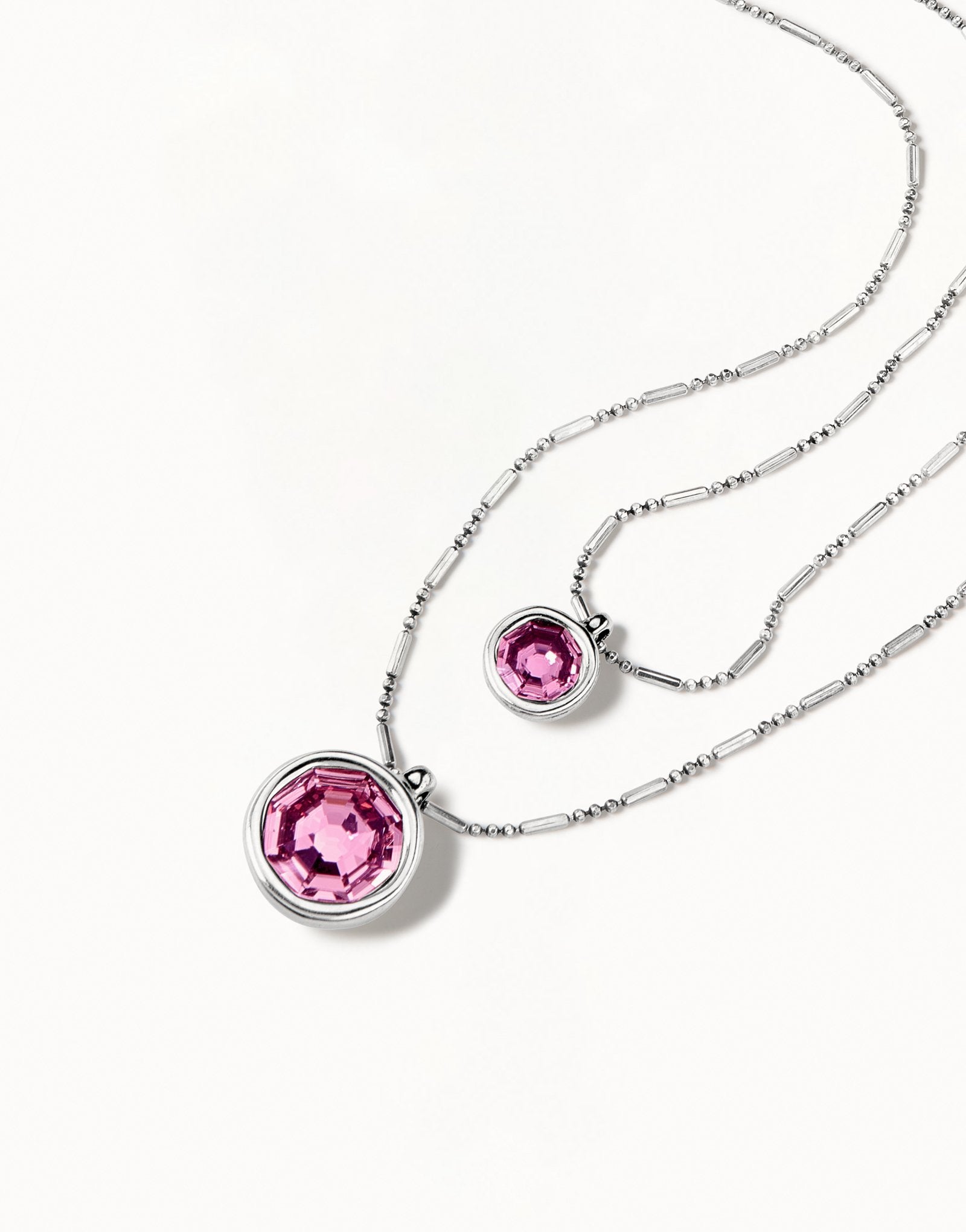 Multi strand long chain pendant necklace