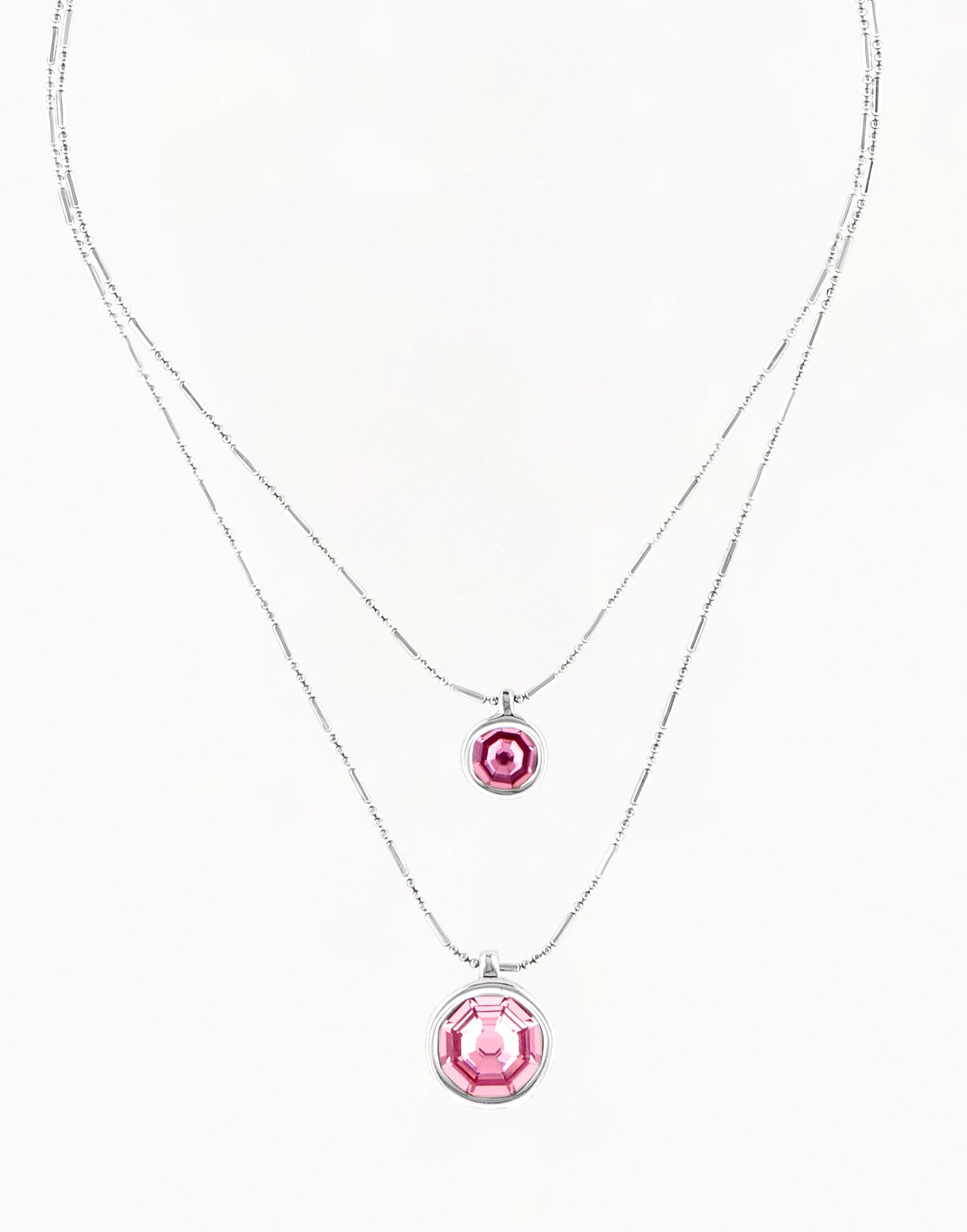 Multi strand long chain pendant necklace