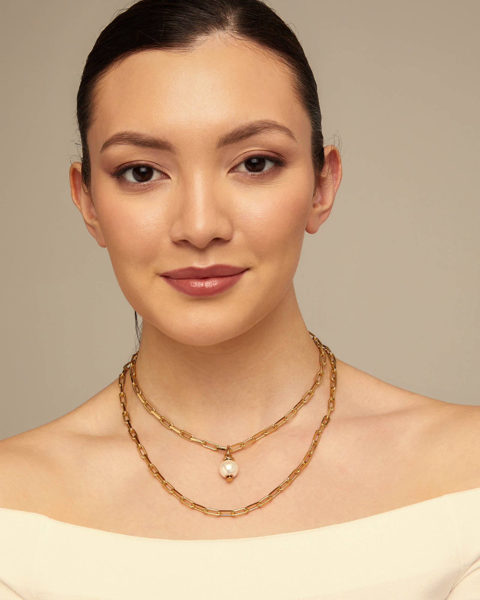 Long link chain charm necklace