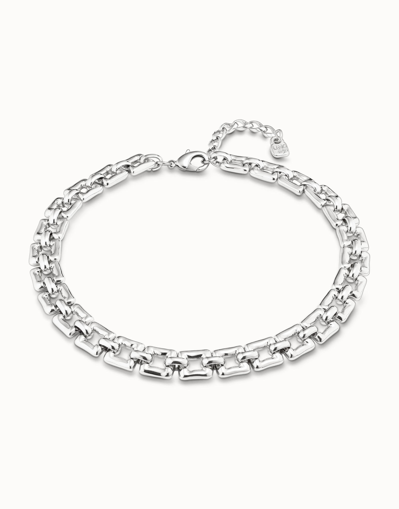 Short square link chain necklace