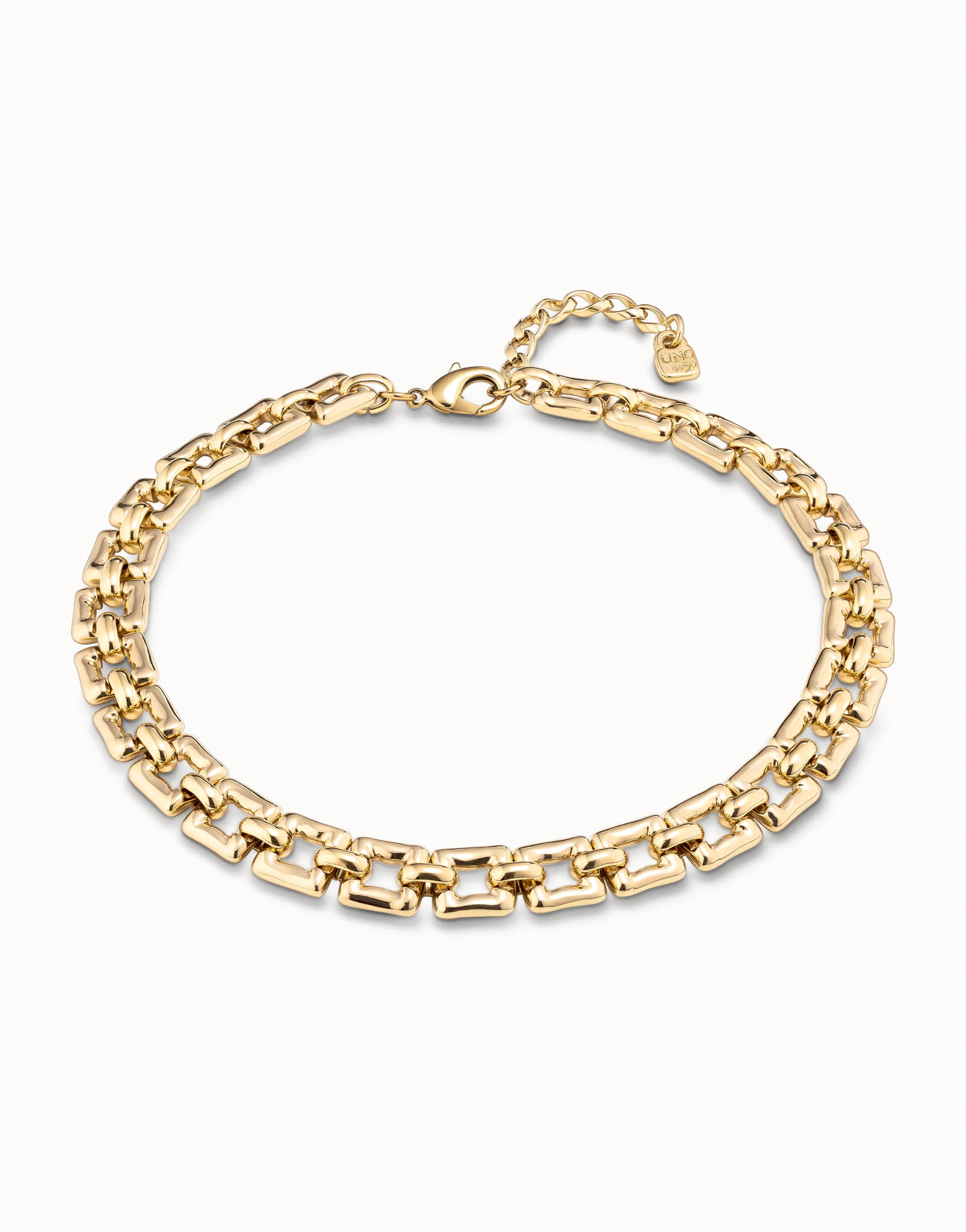 Short square link chain necklace