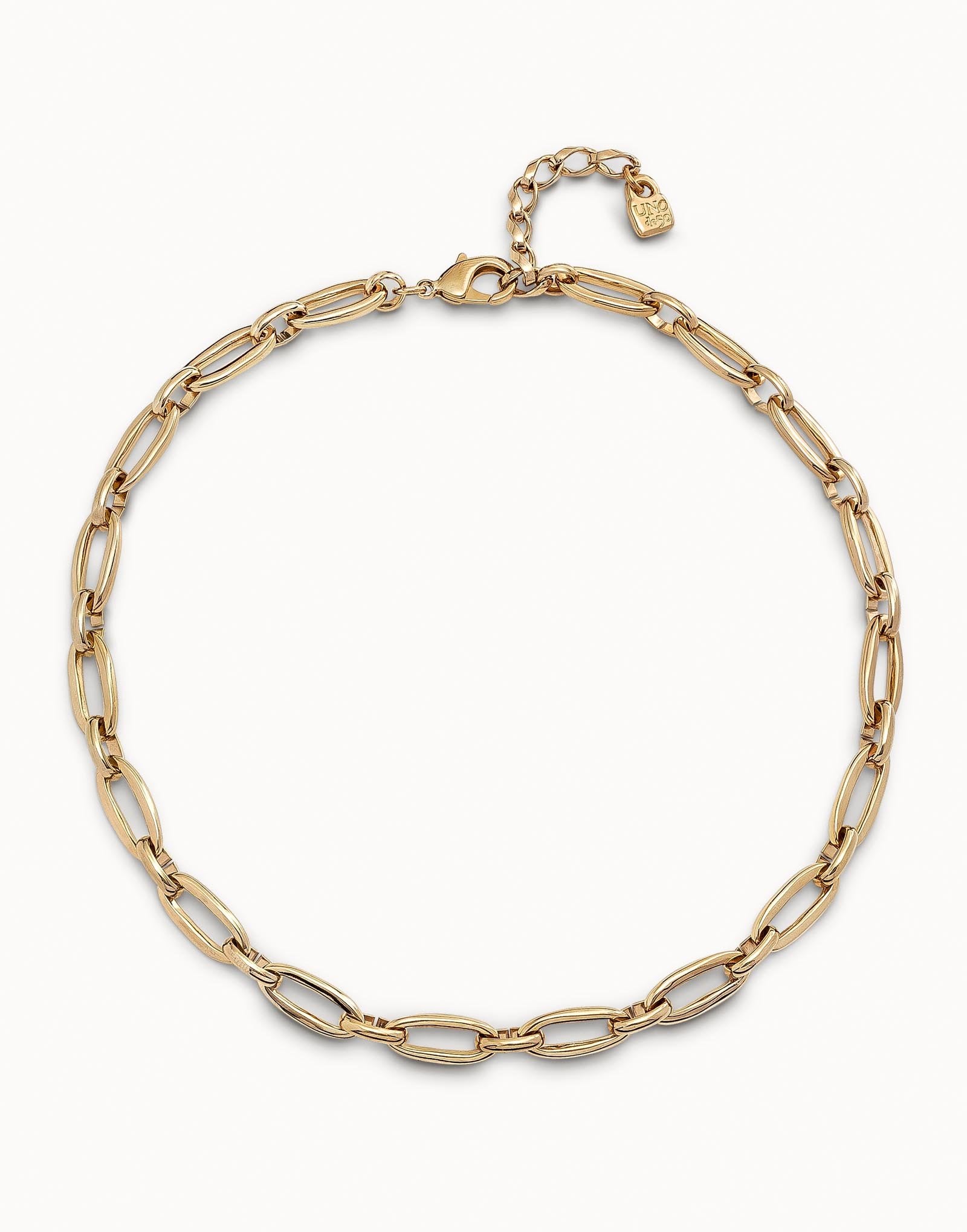 Short oval link chain necklace