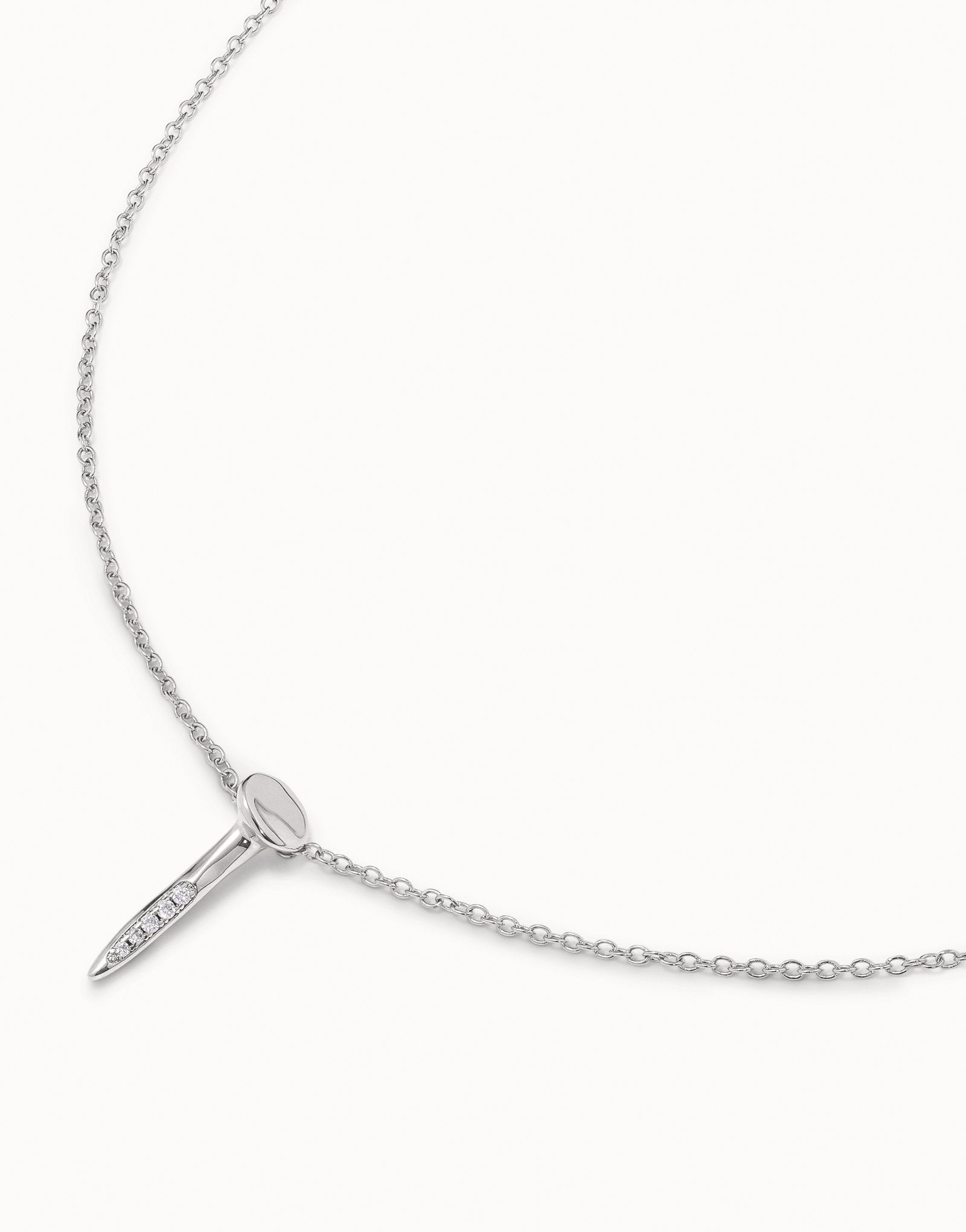 Short  chain pendant necklace  with nail
