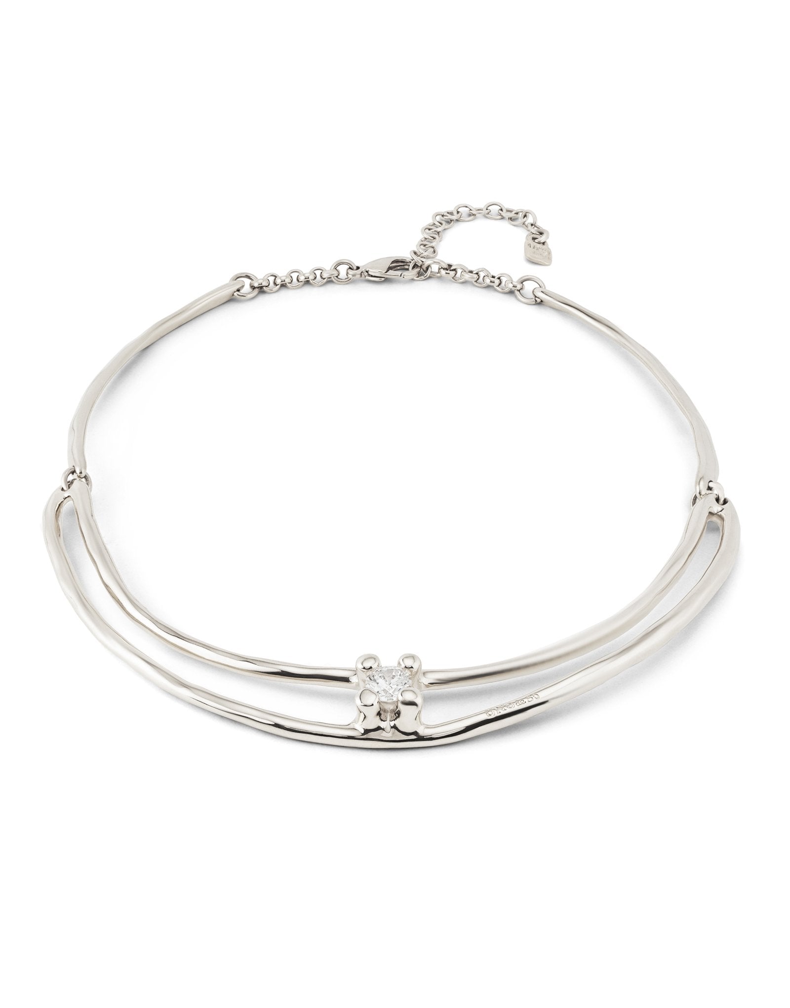 Choker necklace with white cubic zirconia