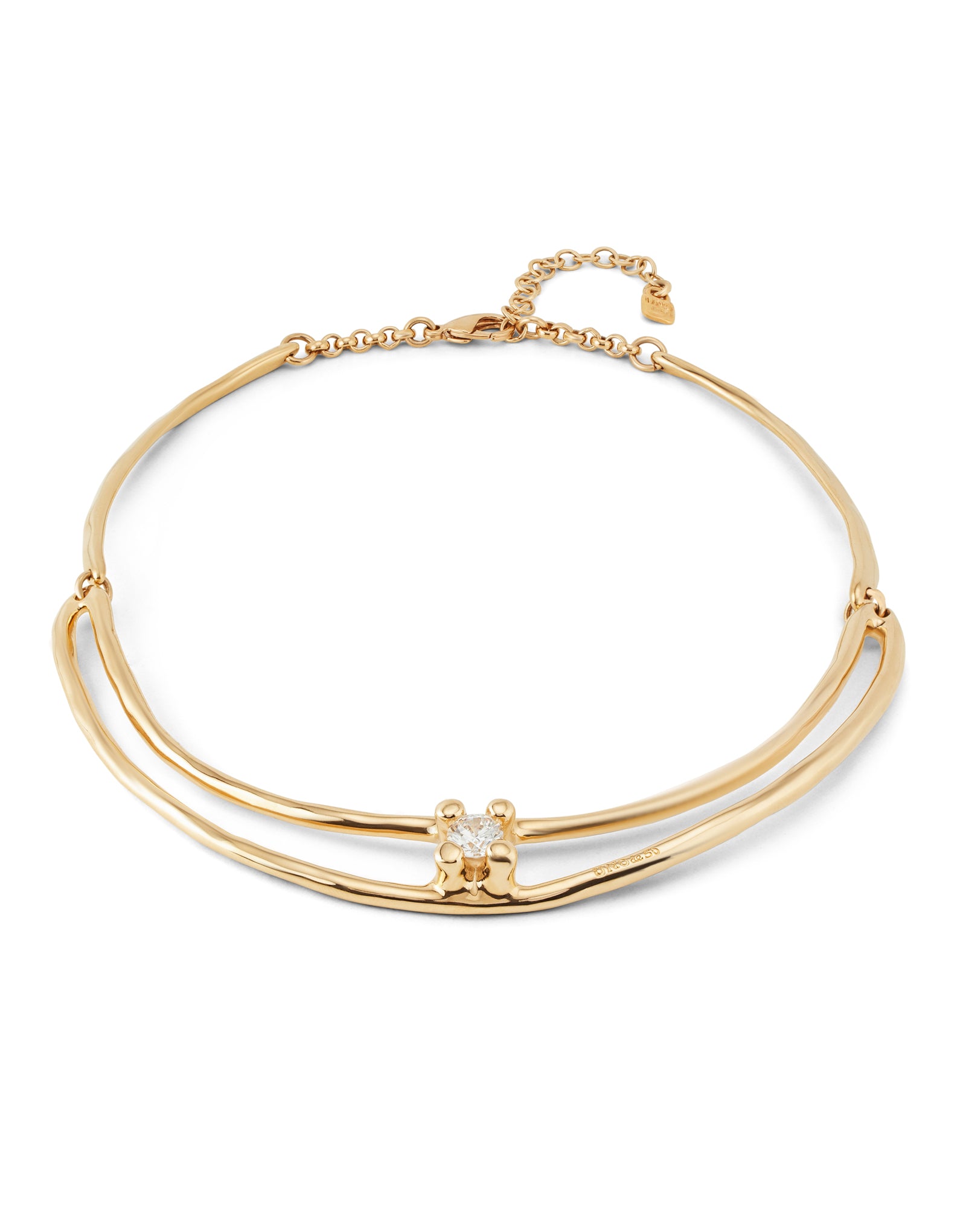 Choker necklace with white cubic zirconia