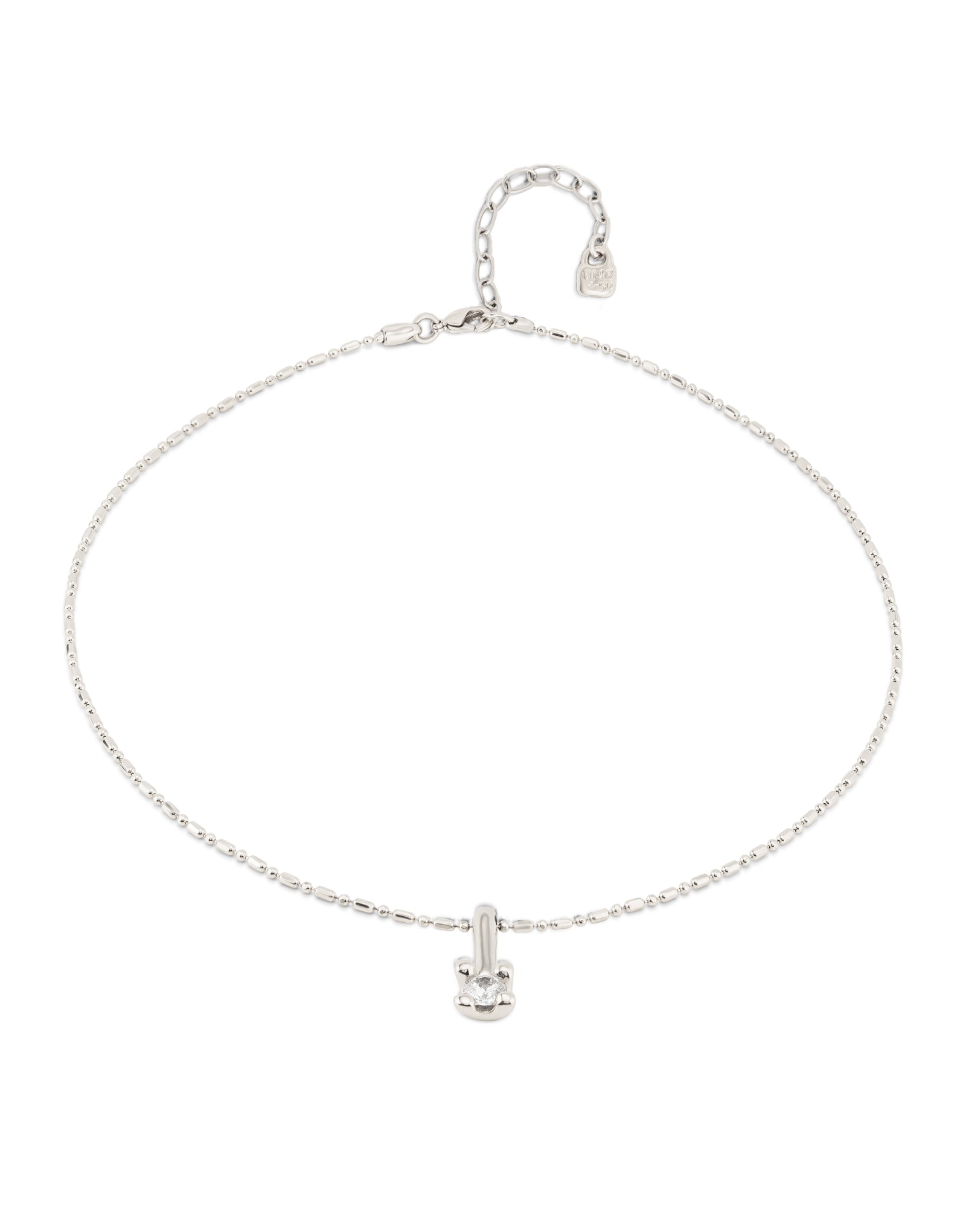 Short chain necklace with white cubic zirconia