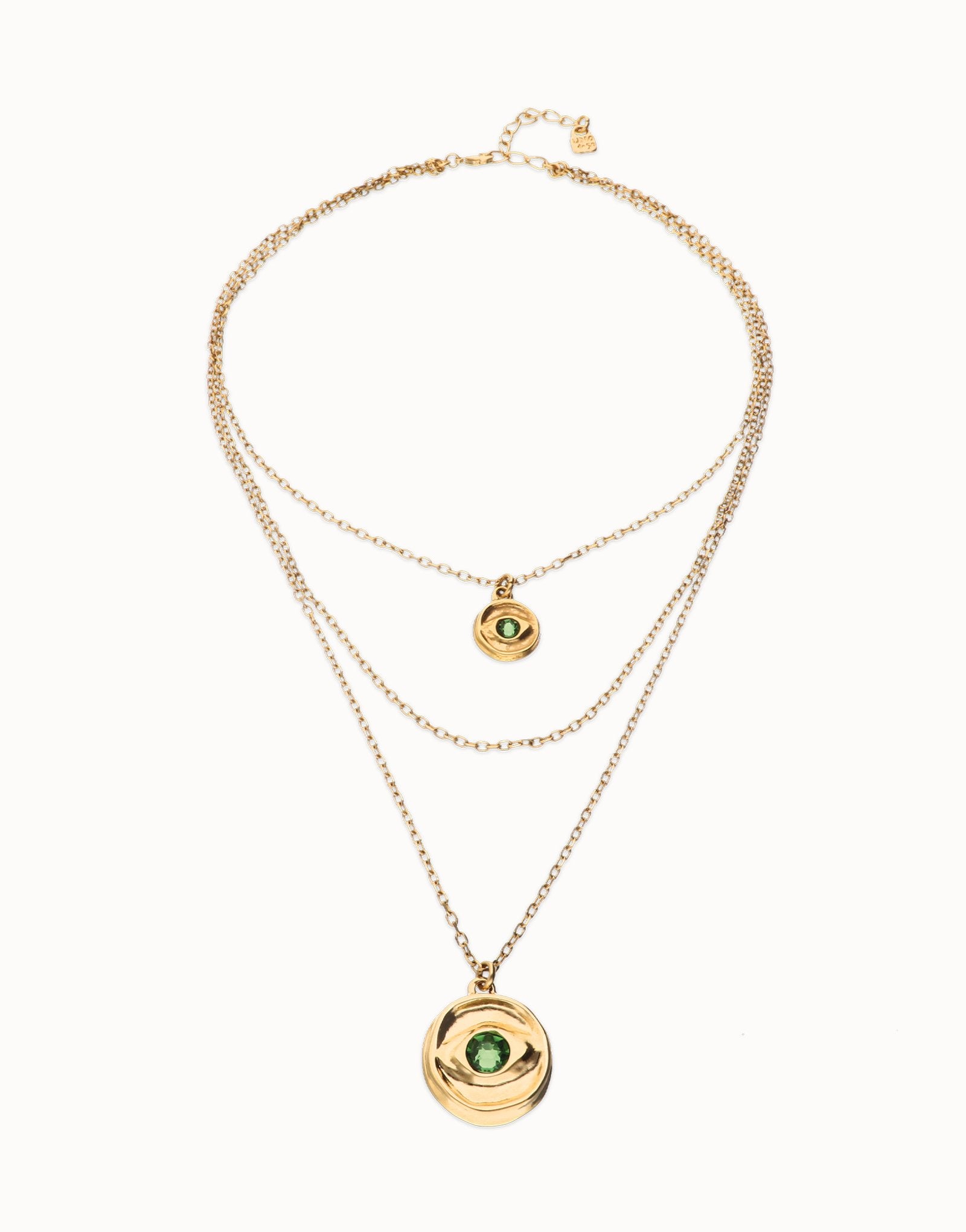 Multi strand chain necklace with an eye