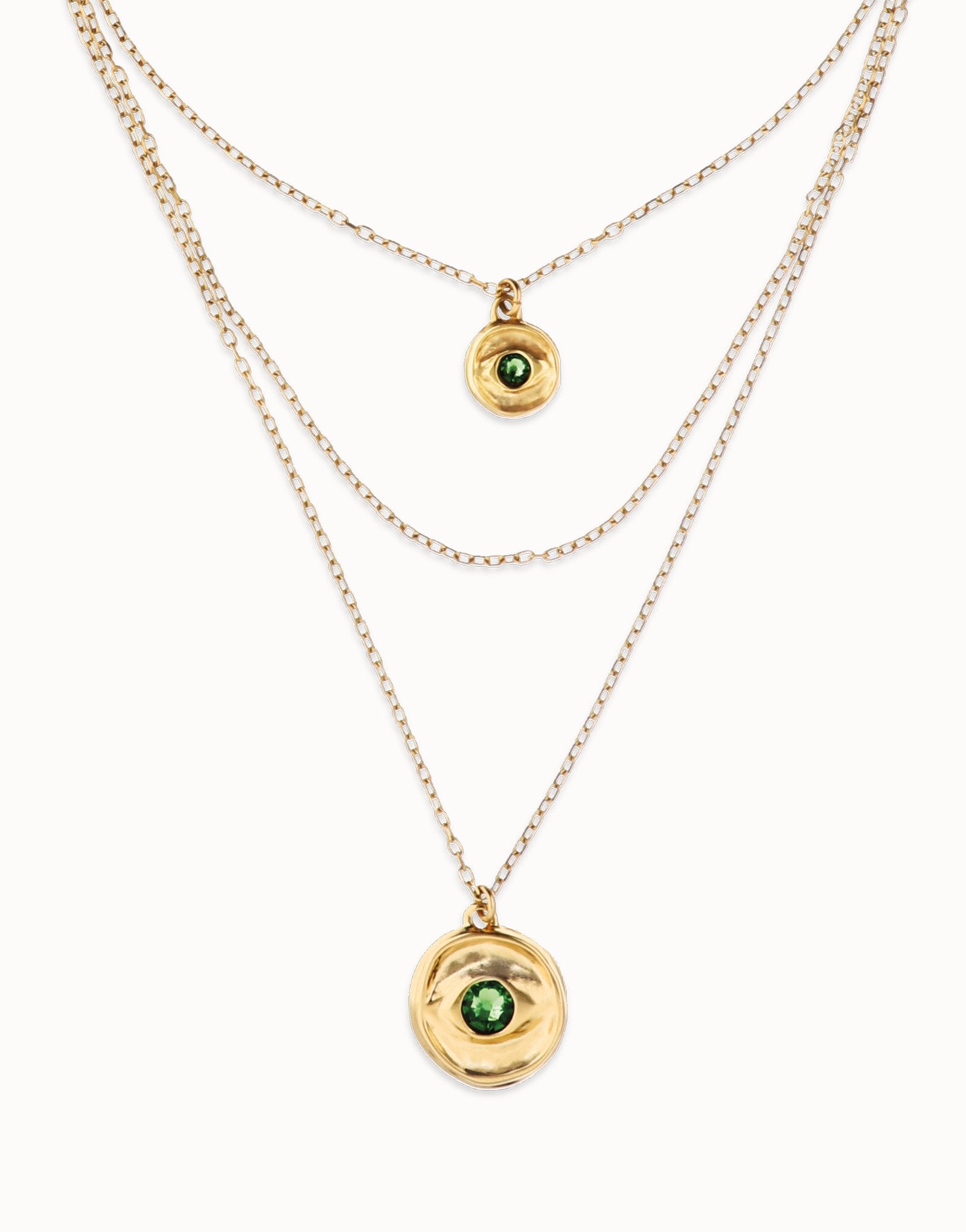 Multi strand chain necklace with an eye